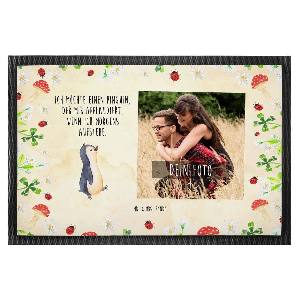 Personalized Photo Doormat Penguin march Personalisierte Foto Fußmatte, Pinguin, Langschläfer, Pinguine, Frühaufsteher, Schwester, Bruder, Familie