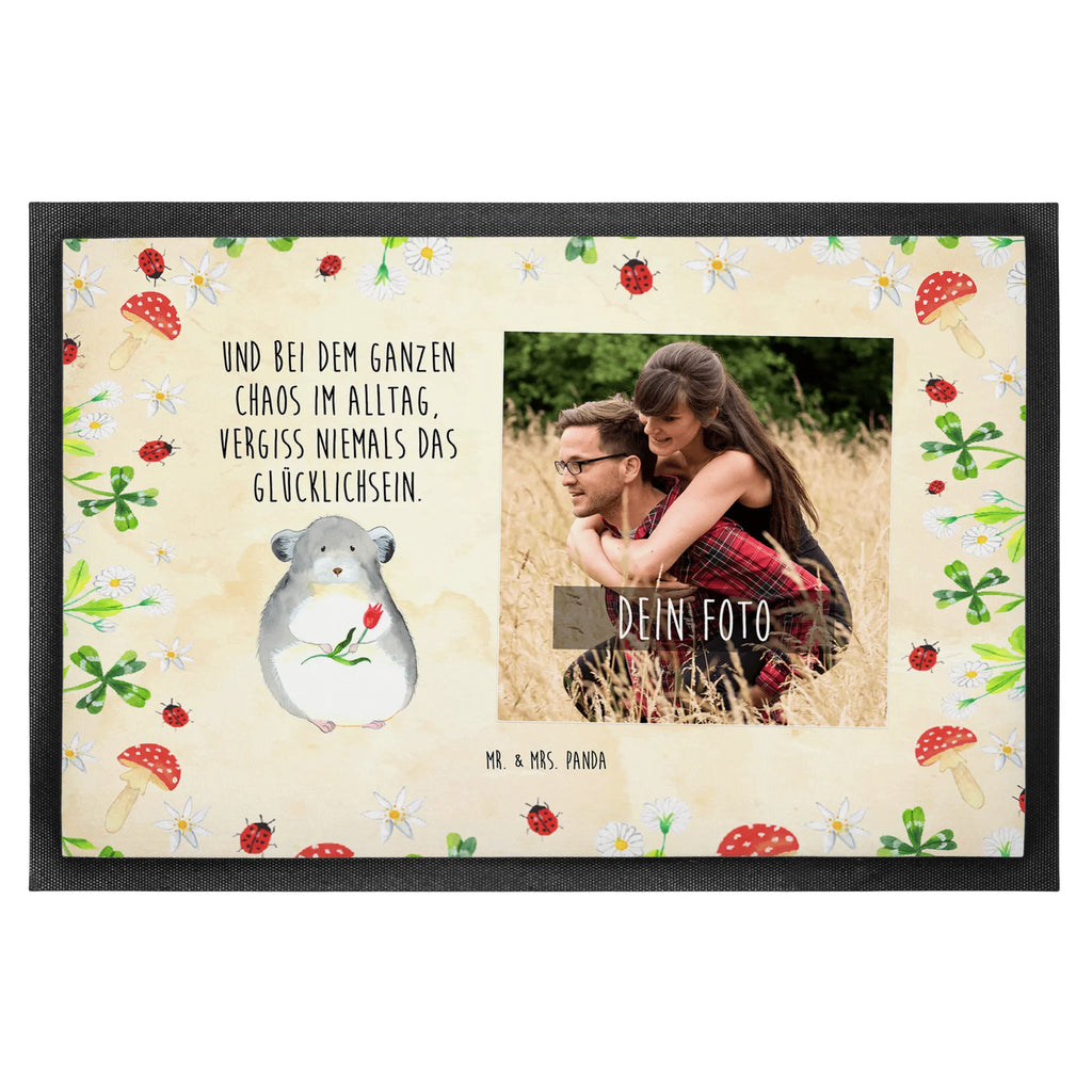 Personalized Photo Doormat chinchilla flower Personalisierte Foto Fußmatte, Tiermotive, Gute Laune, lustige Sprüche, Tiere, Chinchilla, Chinchillas, Liebeskummer, Kummer, Depressionen, traurig sein, Chaos, Glücklichsein, Büro, Büroalltag