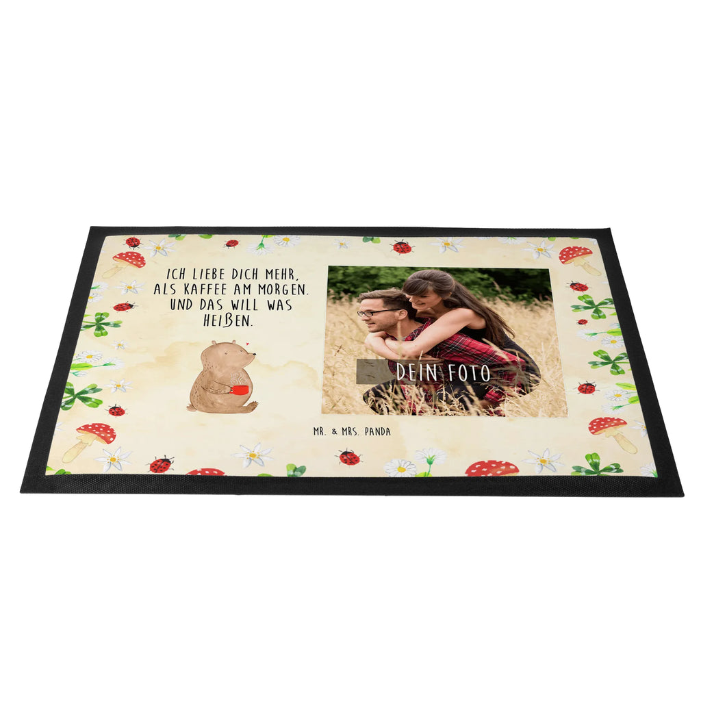 Personalized Photo Doormat bear morning coffee Personalisierte Foto Fußmatte, Liebe, Partner, Freund, Freundin, Ehemann, Ehefrau, Heiraten, Verlobung, Heiratsantrag, Liebesgeschenk, Jahrestag, Hocheitstag, Valentinstag, Geschenk für Frauen, Hochzeitstag, Mitbringsel, Geschenk für Freundin, Geschenk für Partner, Liebesbeweis, für Männer, für Ehemann