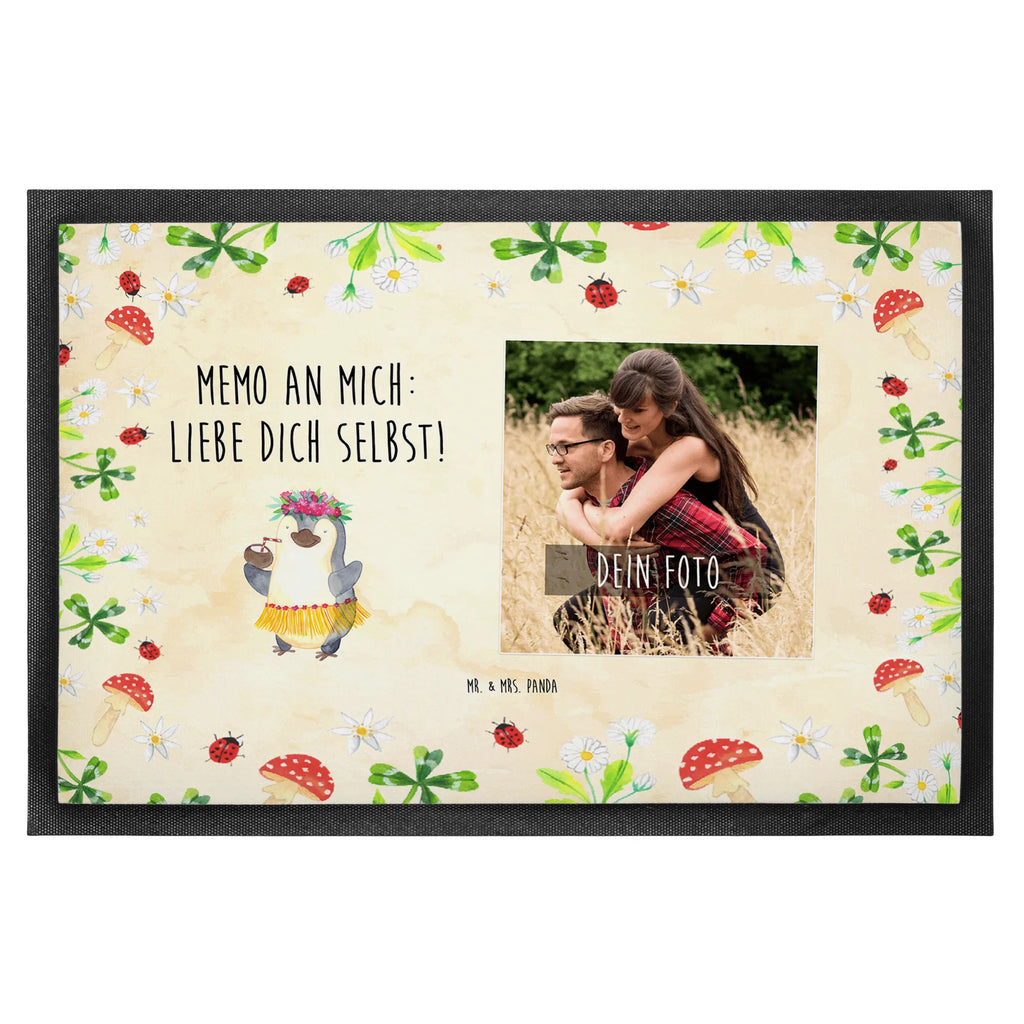 Personalisierte Foto Fußmatte Pinguin Kokosnuss Personalisierte Foto Fußmatte, Pinguin, Aloha, Hawaii, Urlaub, Kokosnuss, Pinguine