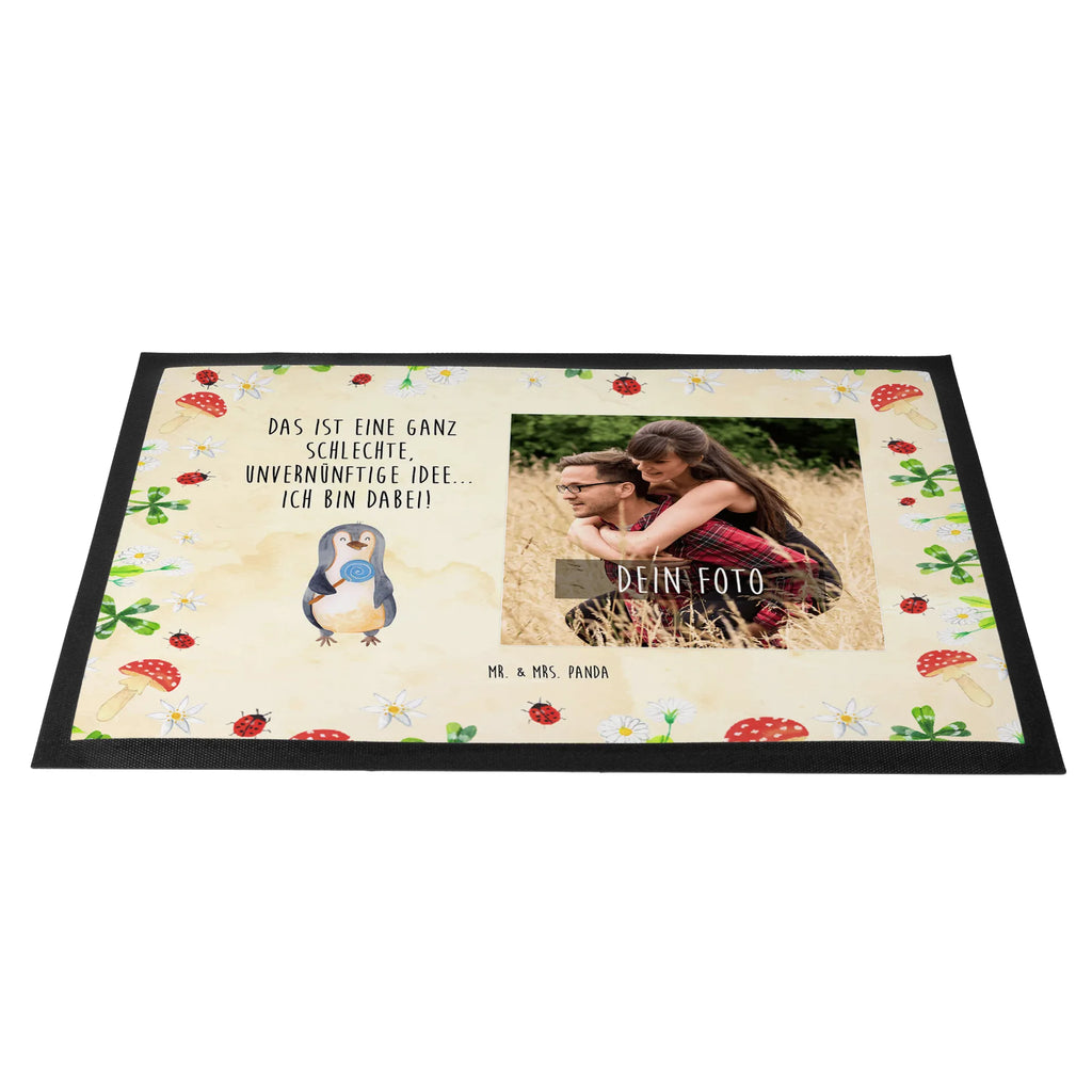 Personalized Photo Doormat Penguin lollipop Personalisierte Foto Fußmatte, Pinguin, Pinguine, Lolli, Süßigkeiten, Blödsinn, Spruch, Rebell, Gauner, Ganove, Rabauke