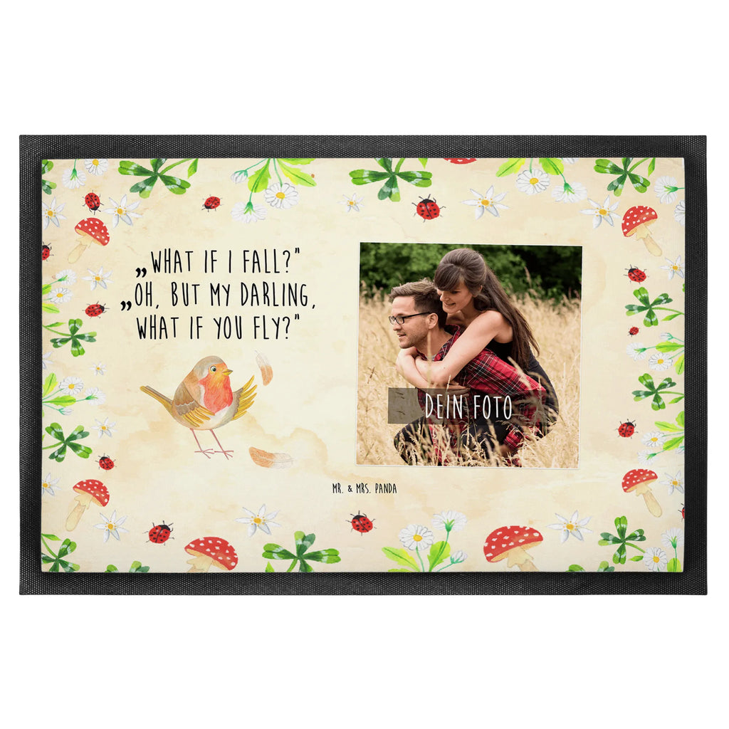 Personalized Photo Doormat robin feathers Personalisierte Foto Fußmatte, Tiermotive, Gute Laune, lustige Sprüche, Tiere, Motivation Sprüche, Spruch Motivation, Rotkehlchen, Motivationsbilder, What if i fall, Vogel, Spruch Mut, fliegen