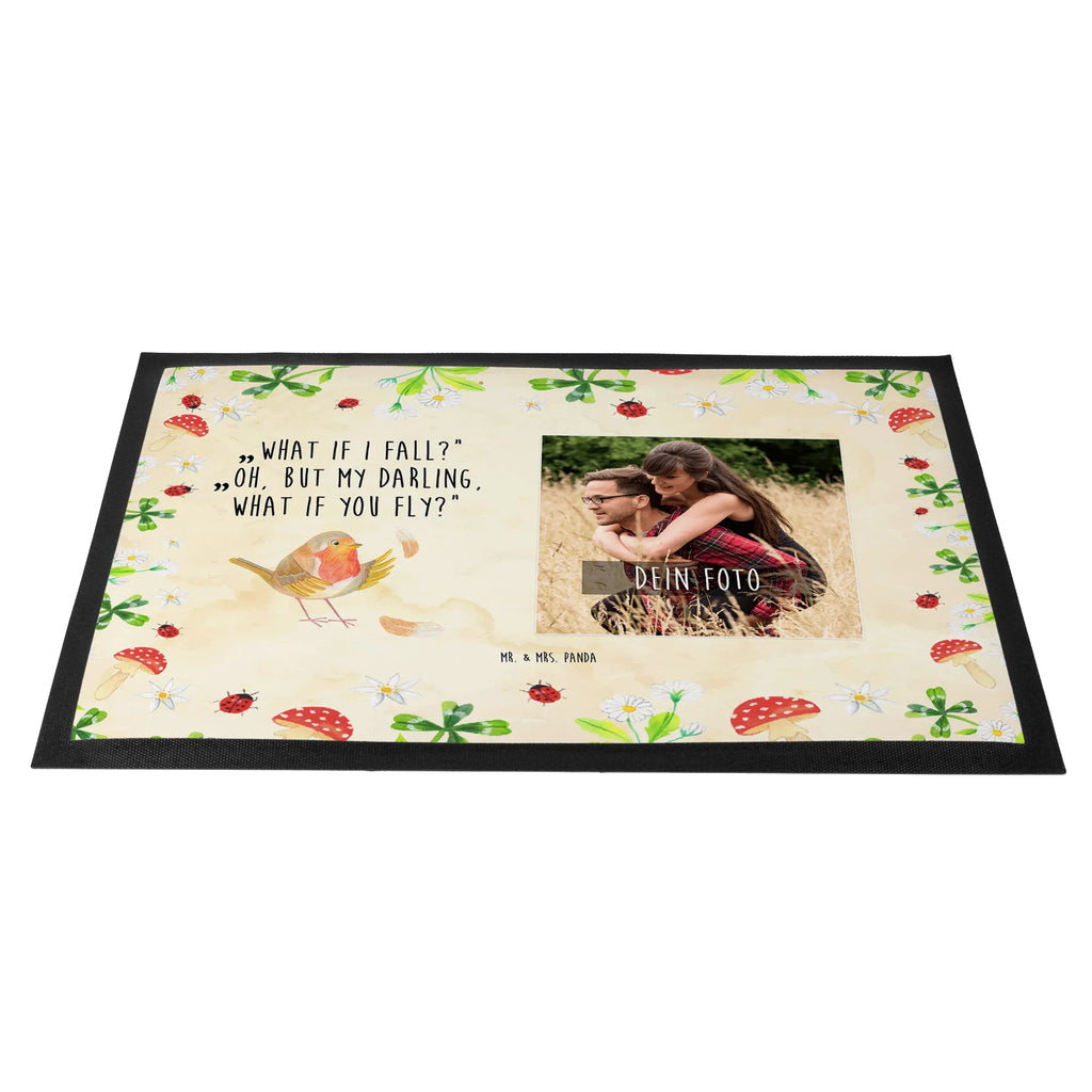 Personalized Photo Doormat robin feathers Personalisierte Foto Fußmatte, Tiermotive, Gute Laune, lustige Sprüche, Tiere, Motivation Sprüche, Spruch Motivation, Rotkehlchen, Motivationsbilder, What if i fall, Vogel, Spruch Mut, fliegen