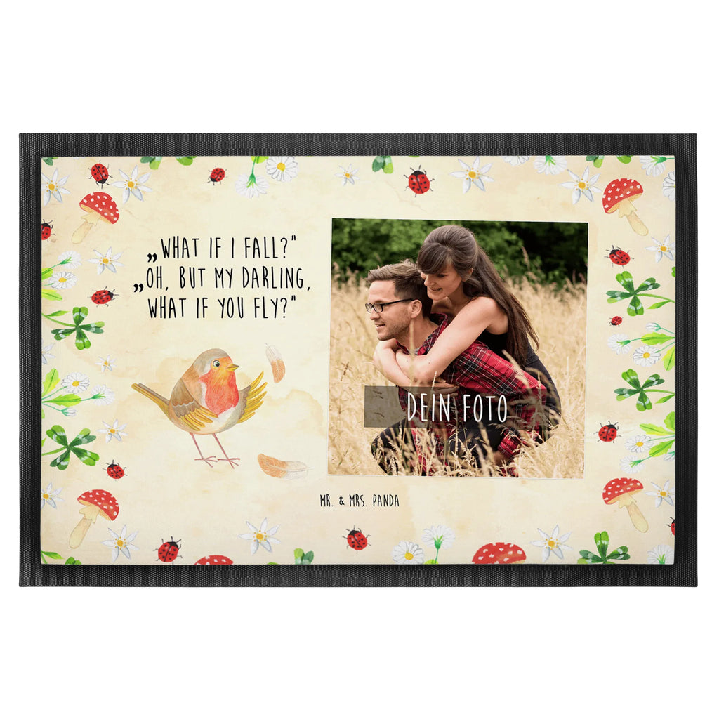 Personalized Photo Doormat robin feathers Personalisierte Foto Fußmatte, Tiermotive, Gute Laune, lustige Sprüche, Tiere, Motivation Sprüche, Spruch Motivation, Rotkehlchen, Motivationsbilder, What if i fall, Vogel, Spruch Mut, fliegen