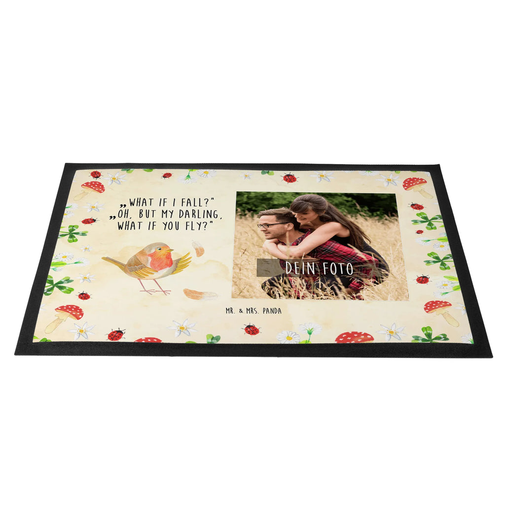 Personalized Photo Doormat robin feathers Personalisierte Foto Fußmatte, Tiermotive, Gute Laune, lustige Sprüche, Tiere, Motivation Sprüche, Spruch Motivation, Rotkehlchen, Motivationsbilder, What if i fall, Vogel, Spruch Mut, fliegen
