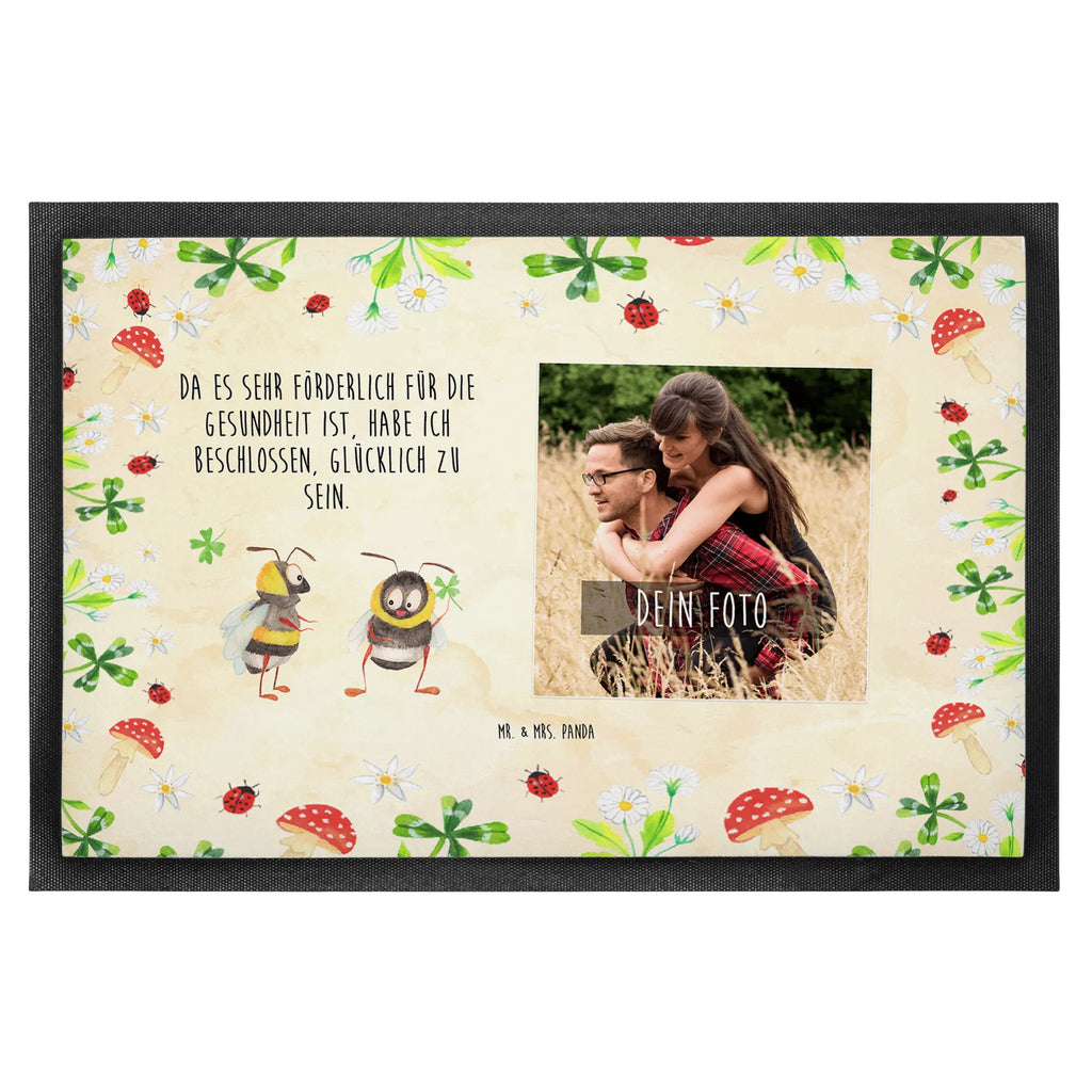 Personalisierte Foto Fußmatte Hummeln Kleeblatt Personalisierte Foto Fußmatte, Tiermotive, Gute Laune, lustige Sprüche, Tiere, Hummel, Biene, Spruch positiv, Biene Deko, Spruch schön, glücklich sein, glücklich werden, Spruch fröhlich