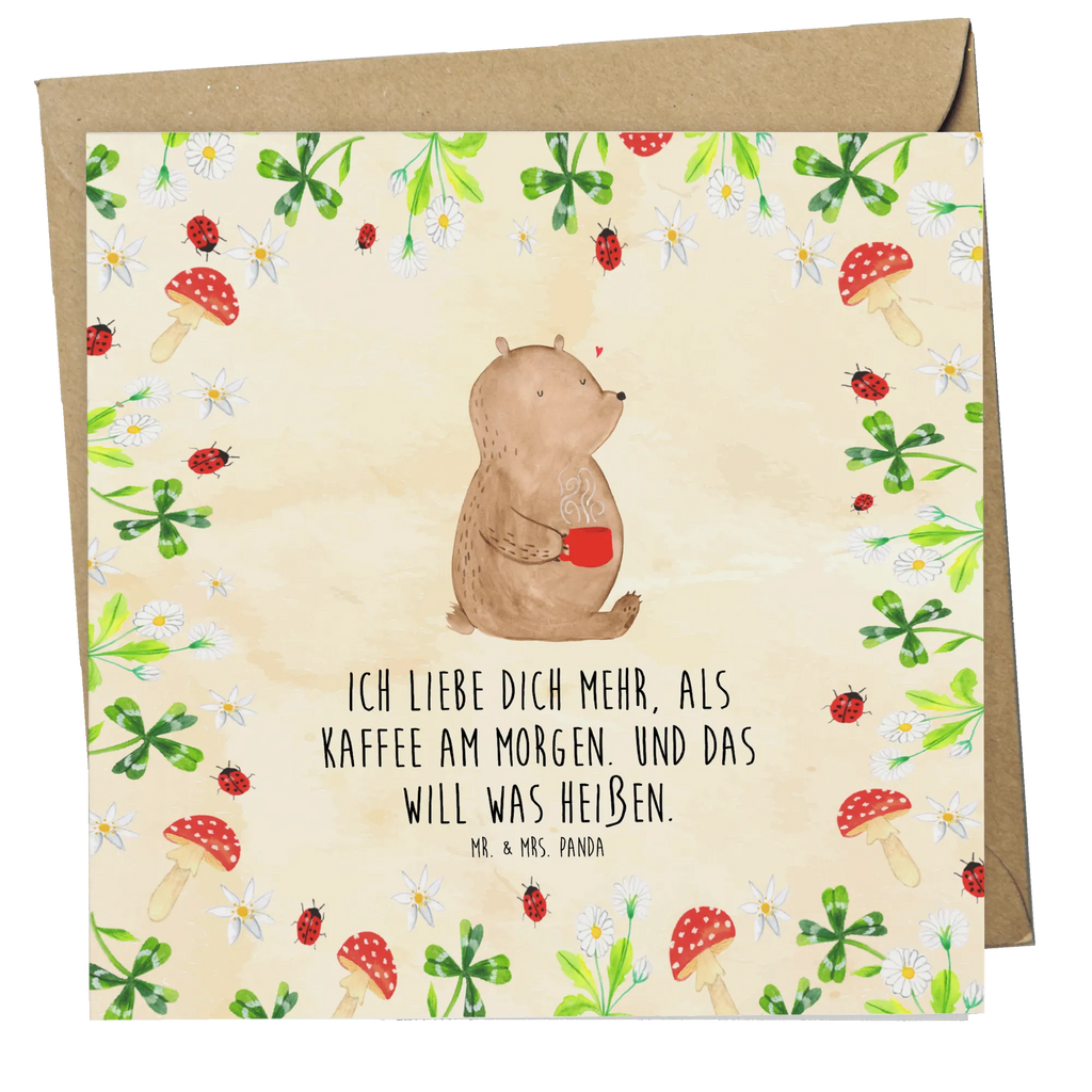 Deluxe Karte Bär Morgenkaffee Hochwertige Grußkarte, Klappkarte, Karte, Grußkarte, Hochzeitskarte, Einladungskarte, Hochwertige Klappkarte, Glückwunschkarte, Geburtstagskarte, Liebe, Partner, Freund, Freundin, Ehemann, Ehefrau, Heiraten, Verlobung, Heiratsantrag, Liebesgeschenk, Jahrestag, Hocheitstag, Geschenk für Freundin, für Männer, Liebesbeweis, Geschenk für Frauen, für Ehemann, Valentinstag, Hochzeitstag, Mitbringsel, Geschenk für Partner