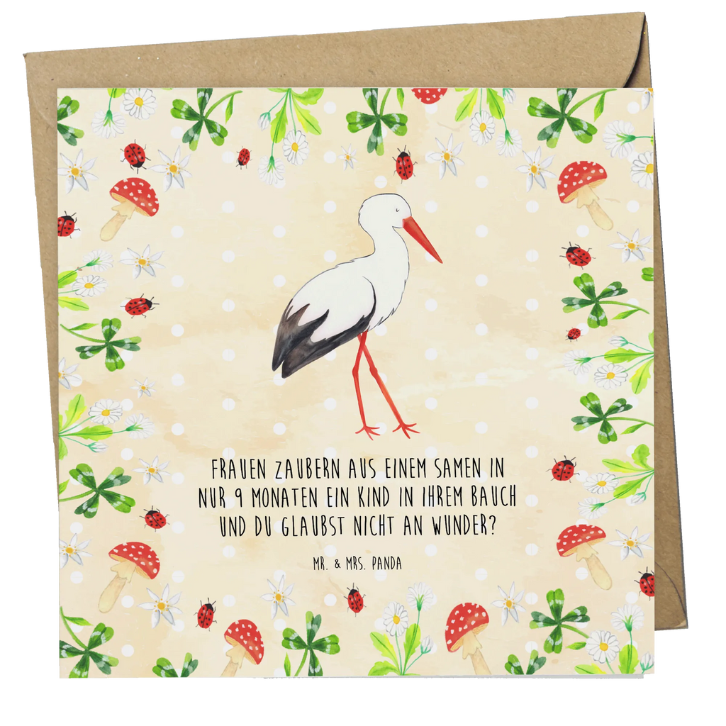 Deluxe Karte Storch Glückwunschkarte, Geburtstagskarte, Einladungskarte, Karte, Hochzeitskarte, Grußkarte, Hochwertige Grußkarte, Klappkarte, Hochwertige Klappkarte, Tiermotive, Gute Laune, lustige Sprüche, Tiere, Mutter, Mutter werden, Geburt, Storch, Mütter, Störche, Babybauch, Schwanger, Schwangerschaft, Baby