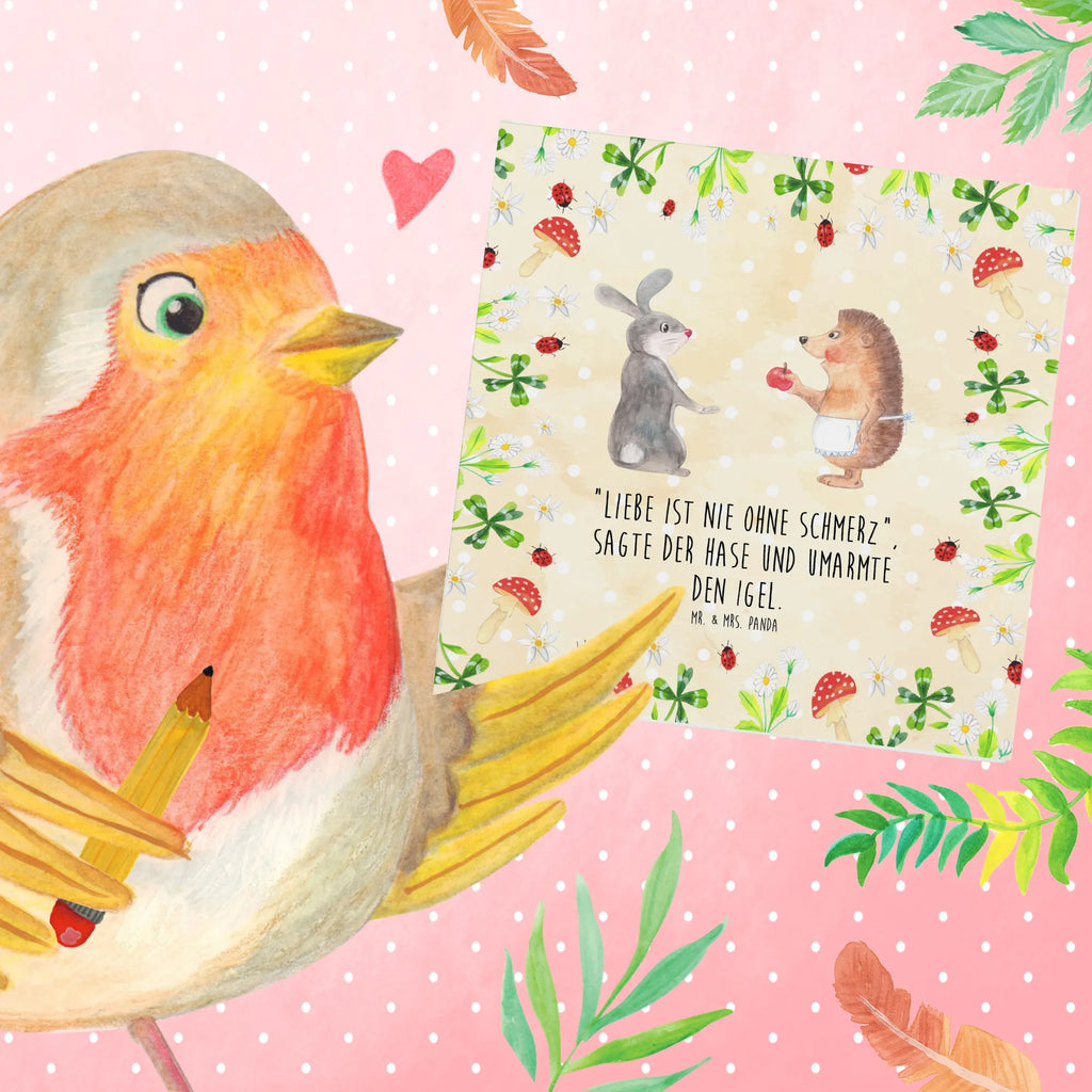 Deluxe Card Hare Hedgehog Geburtstagskarte, Hochwertige Klappkarte, Karte, Hochwertige Grußkarte, Grußkarte, Glückwunschkarte, Klappkarte, Hochzeitskarte, Einladungskarte, Tiermotive, Gute Laune, lustige Sprüche, Tiere, Trösten, Igel und Hase, Spruch romantisch, Trennungsschmerz, Igel, Liebeskummer Geschenk, Hase, Herzschmerz, Liebe Spruch