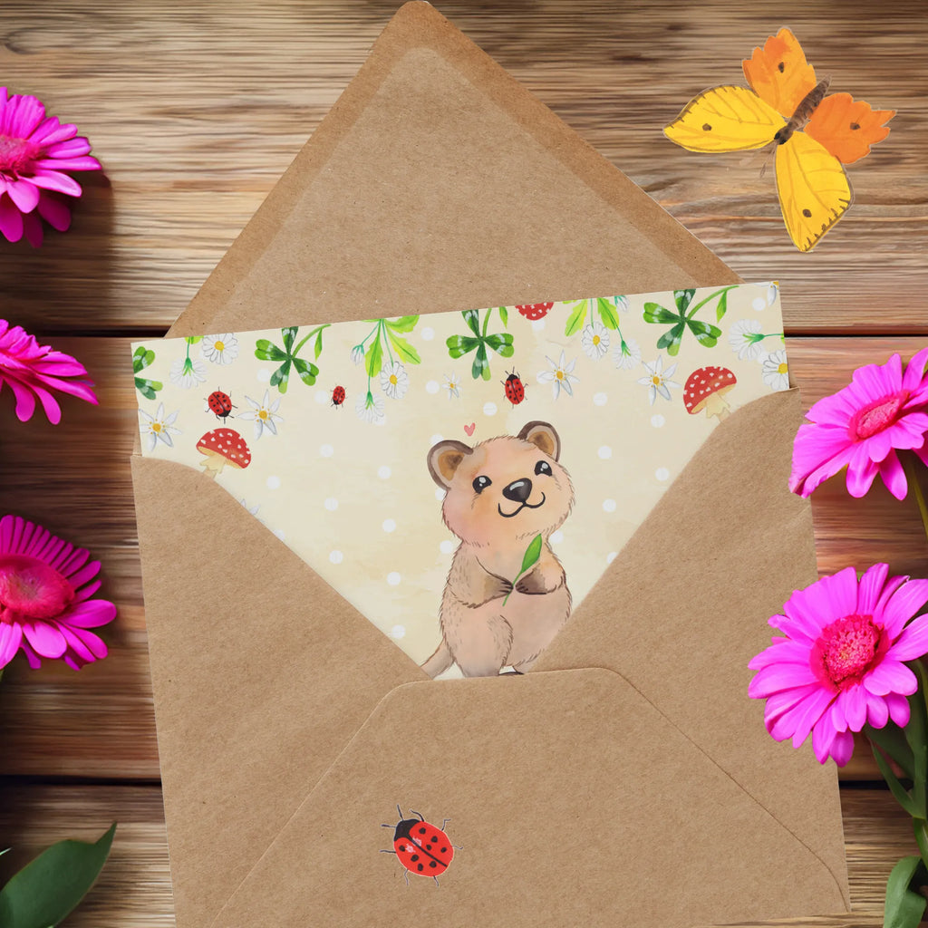 Deluxe Karte Quokka Happy Hochwertige Klappkarte, Hochzeitskarte, Karte, Einladungskarte, Grußkarte, Geburtstagskarte, Klappkarte, Glückwunschkarte, Hochwertige Grußkarte, Tiermotive, Gute Laune, lustige Sprüche, Tiere, Lustiger Spruch, Quokka, Dinge erledigen, Verschieben, Aufschieberitis, Niedliches Tier