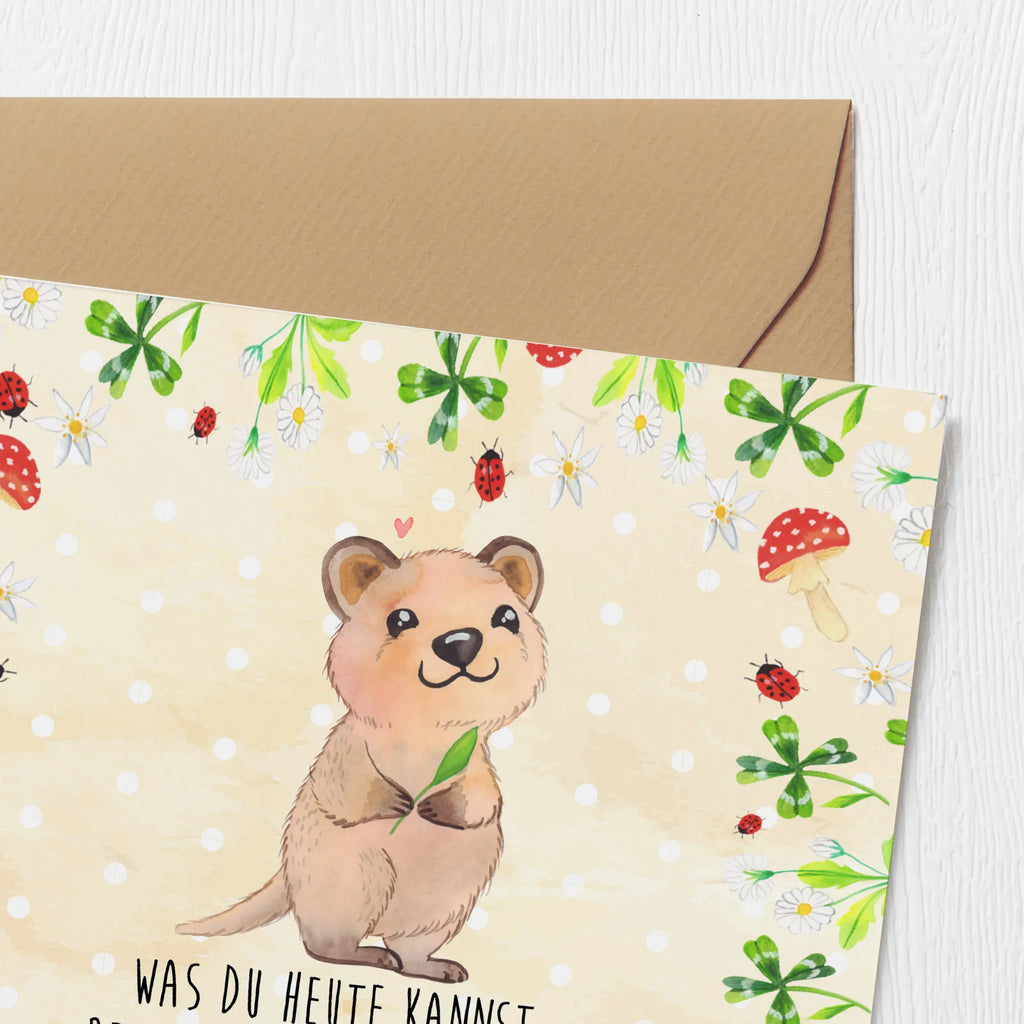 Deluxe Karte Quokka Happy Hochwertige Klappkarte, Hochzeitskarte, Karte, Einladungskarte, Grußkarte, Geburtstagskarte, Klappkarte, Glückwunschkarte, Hochwertige Grußkarte, Tiermotive, Gute Laune, lustige Sprüche, Tiere, Lustiger Spruch, Quokka, Dinge erledigen, Verschieben, Aufschieberitis, Niedliches Tier