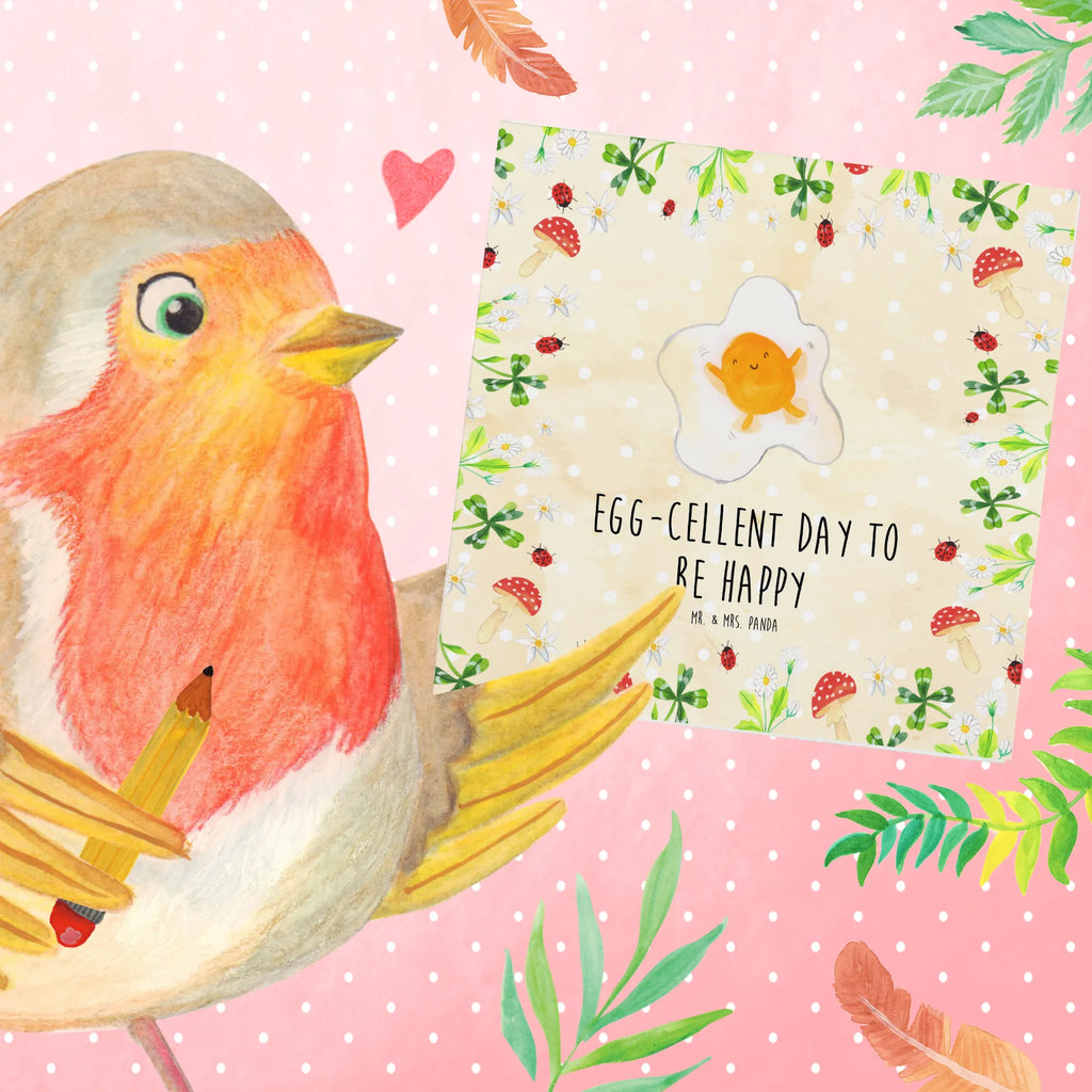 Deluxe Karte Spiegelei Ei Glückwunschkarte, Klappkarte, Grußkarte, doppelkarte, faltkarte, Lustige Sprüche, Gute Laune, Tiermotive, Tiere, Spiegelei, Liebe, Schön, Tag, Ei, Glücklich