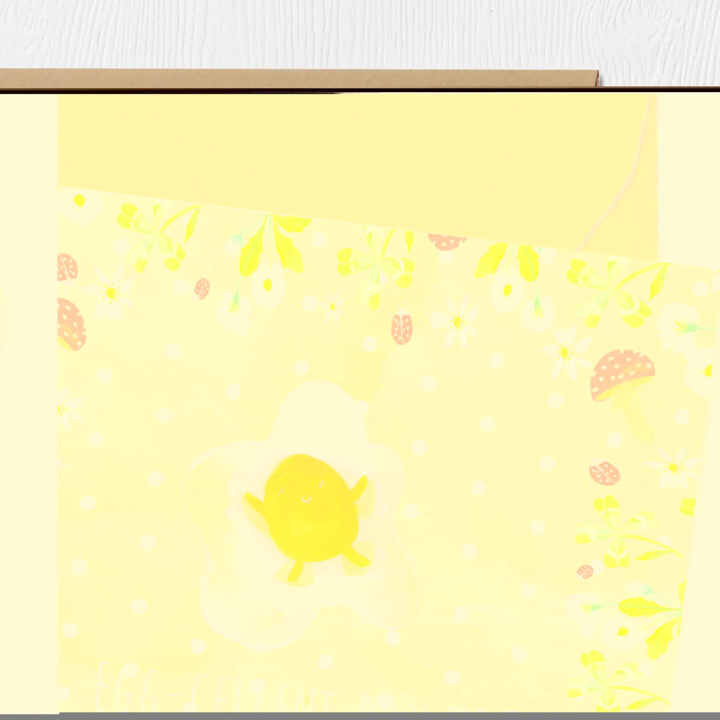 Deluxe Karte Spiegelei Ei Glückwunschkarte, Klappkarte, Grußkarte, doppelkarte, faltkarte, Lustige Sprüche, Gute Laune, Tiermotive, Tiere, Spiegelei, Liebe, Schön, Tag, Ei, Glücklich