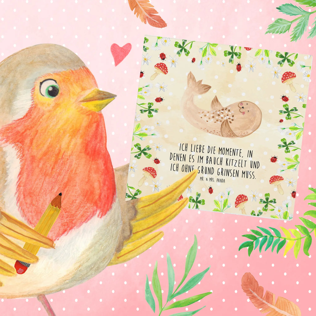 Deluxe Karte Robbe Liegen Hochzeitskarte, Grußkarte, Hochwertige Grußkarte, Hochwertige Klappkarte, Glückwunschkarte, Karte, Geburtstagskarte, Einladungskarte, Klappkarte, Tiermotive, Gute Laune, lustige Sprüche, Tiere, Meerestier, Lachen, Robben, Strand, Nordsee, Robbe, Ostsee, Freude, Seehund