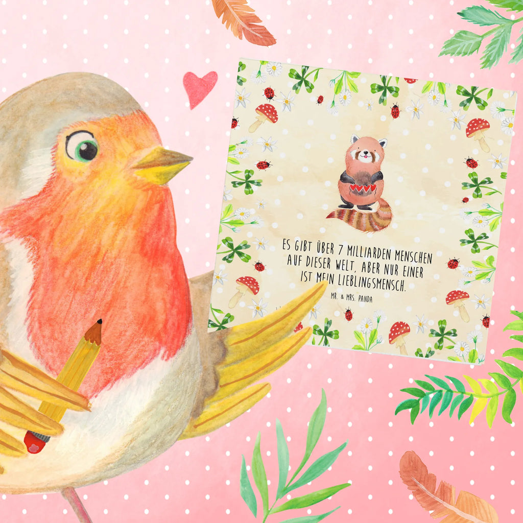 Deluxe Karte Roter Panda Hochzeitskarte, Glückwunschkarte, Grußkarte, Klappkarte, Einladungskarte, Geburtstagskarte, Karte, Hochwertige Grußkarte, Hochwertige Klappkarte, Tiermotive, Gute Laune, lustige Sprüche, Tiere, Liebe, Rot, Herz, Liebling, Panda, Lieblingsmensch