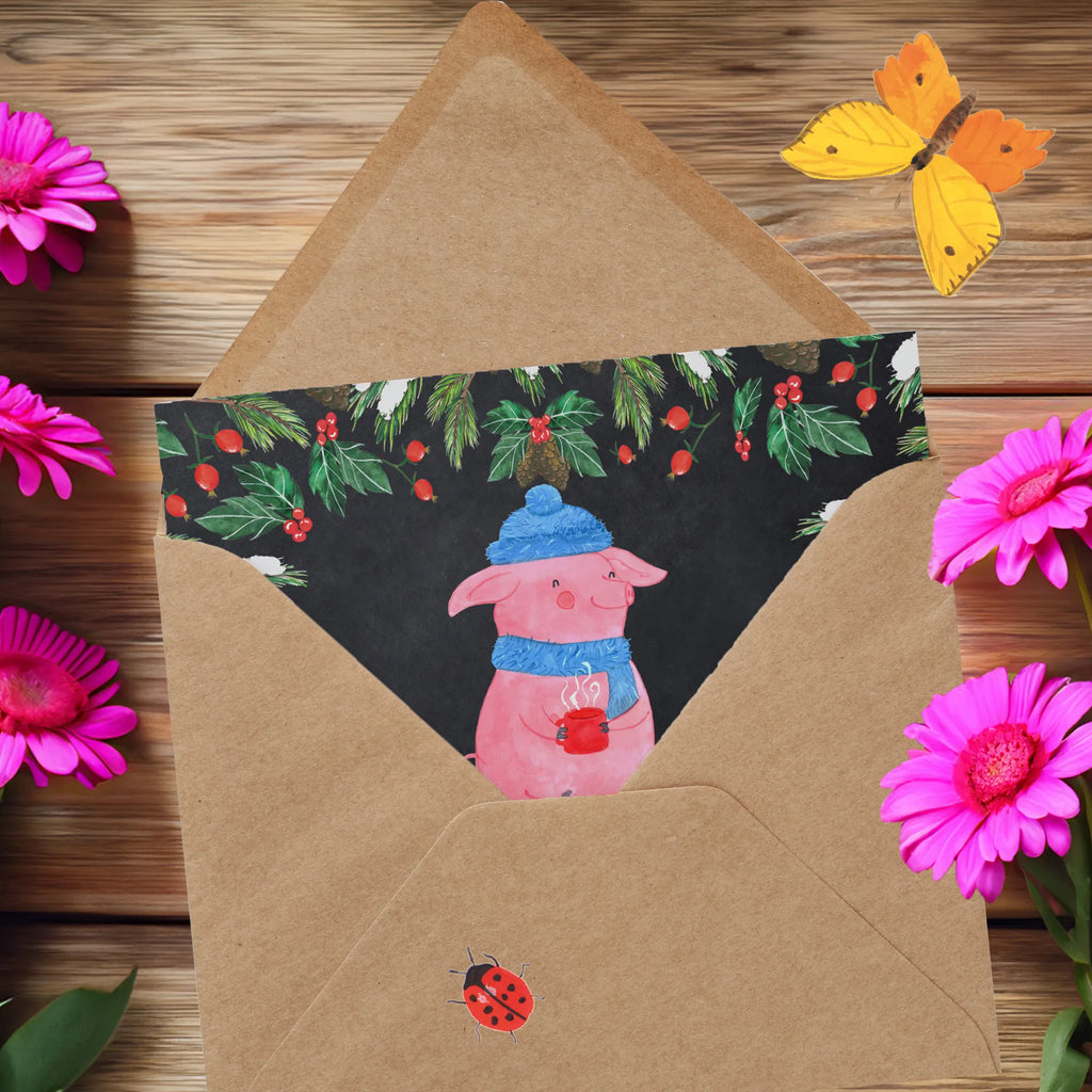 Deluxe Karte Schwein Glühwein Hochzeitskarte, Hochwertige Grußkarte, Einladungskarte, Hochwertige Klappkarte, Karte, Glückwunschkarte, Klappkarte, Geburtstagskarte, Grußkarte, Winter, Weihnachten, Weihnachtsdeko, Nikolaus, Advent, Heiligabend, Wintermotiv, Glühwein, Punsch, Weihnachtsmarkt, Glühschwein