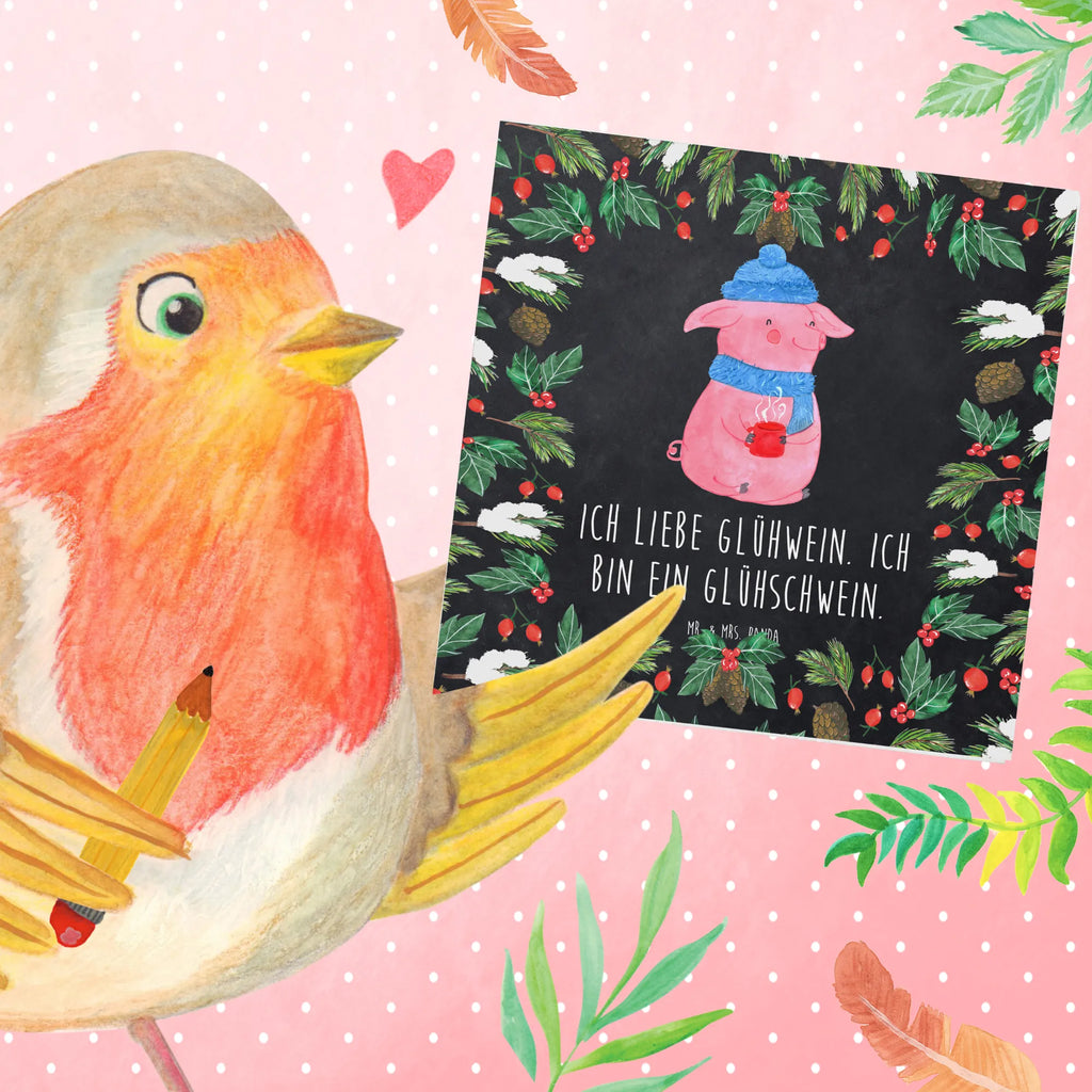 Deluxe Karte Schwein Glühwein Hochzeitskarte, Hochwertige Grußkarte, Einladungskarte, Hochwertige Klappkarte, Karte, Glückwunschkarte, Klappkarte, Geburtstagskarte, Grußkarte, Winter, Weihnachten, Weihnachtsdeko, Nikolaus, Advent, Heiligabend, Wintermotiv, Glühwein, Punsch, Weihnachtsmarkt, Glühschwein