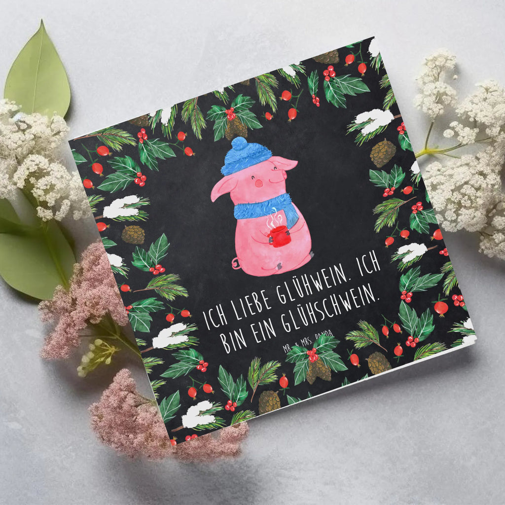 Deluxe Karte Schwein Glühwein Hochzeitskarte, Hochwertige Grußkarte, Einladungskarte, Hochwertige Klappkarte, Karte, Glückwunschkarte, Klappkarte, Geburtstagskarte, Grußkarte, Winter, Weihnachten, Weihnachtsdeko, Nikolaus, Advent, Heiligabend, Wintermotiv, Glühwein, Punsch, Weihnachtsmarkt, Glühschwein