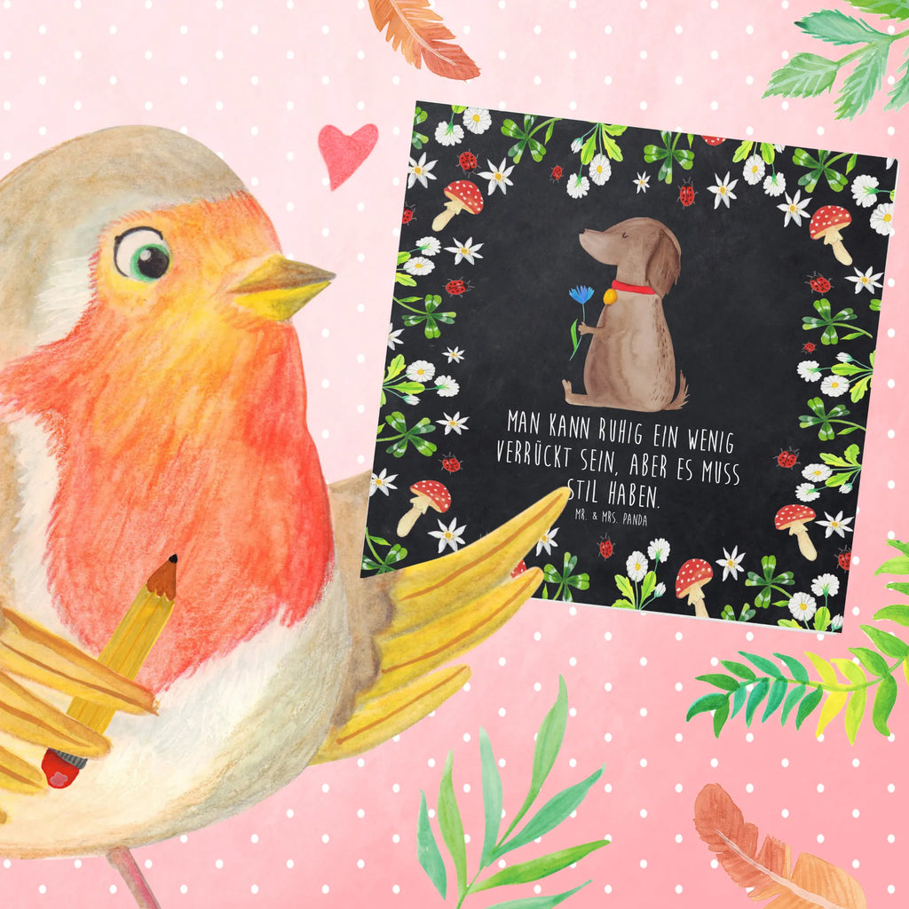 Deluxe Karte Hund Blume Hochwertige Klappkarte, Karte, Grußkarte, Klappkarte, Glückwunschkarte, Hochwertige Grußkarte, Geburtstagskarte, Einladungskarte, Hochzeitskarte, Hund, Hundemotiv, Haustier, Hunderasse, Tierliebhaber, Hundebesitzer, Sprüche, Frauchen, Hundeliebe, Hunde