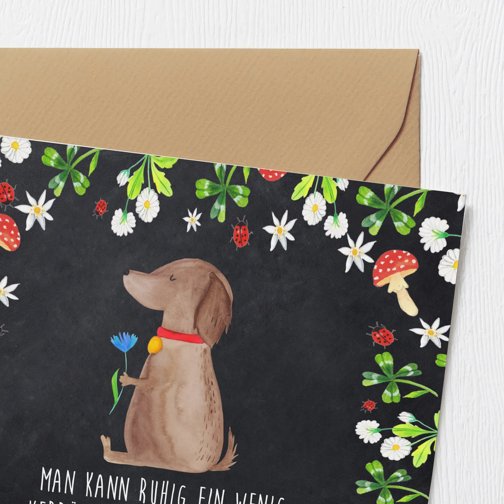 Deluxe Karte Hund Blume Hochwertige Klappkarte, Karte, Grußkarte, Klappkarte, Glückwunschkarte, Hochwertige Grußkarte, Geburtstagskarte, Einladungskarte, Hochzeitskarte, Hund, Hundemotiv, Haustier, Hunderasse, Tierliebhaber, Hundebesitzer, Sprüche, Frauchen, Hundeliebe, Hunde