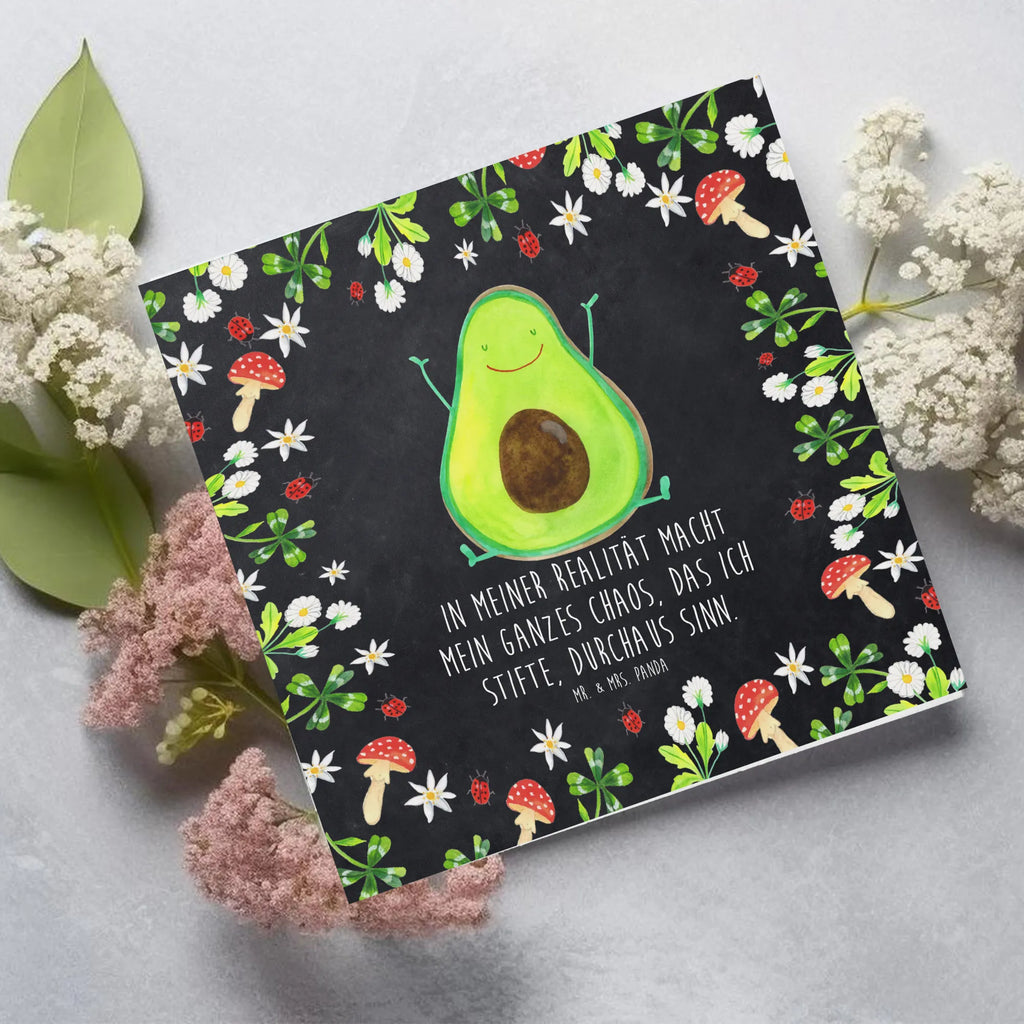 Deluxe Card avocado Happy Glückwunschkarte, Grußkarte, Einladungskarte, Hochwertige Grußkarte, Hochzeitskarte, Geburtstagskarte, Hochwertige Klappkarte, Karte, Klappkarte, Avocado, Veggie, Vegan, Gesund, Chaos