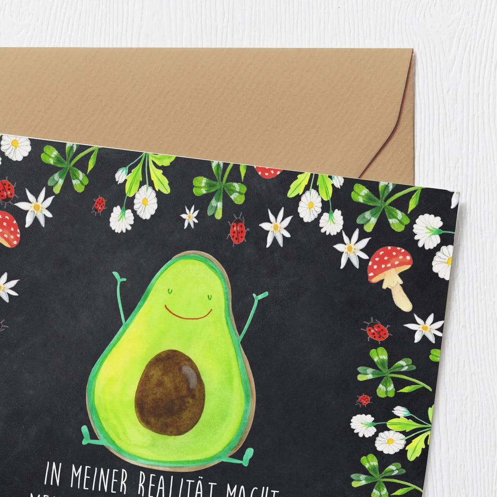 Deluxe Card avocado Happy Karte, Hochzeitskarte, Hochwertige Grußkarte, Grußkarte, Hochwertige Klappkarte, Geburtstagskarte, Glückwunschkarte, Klappkarte, Einladungskarte, Avocado, Veggie, Vegan, Gesund, Chaos