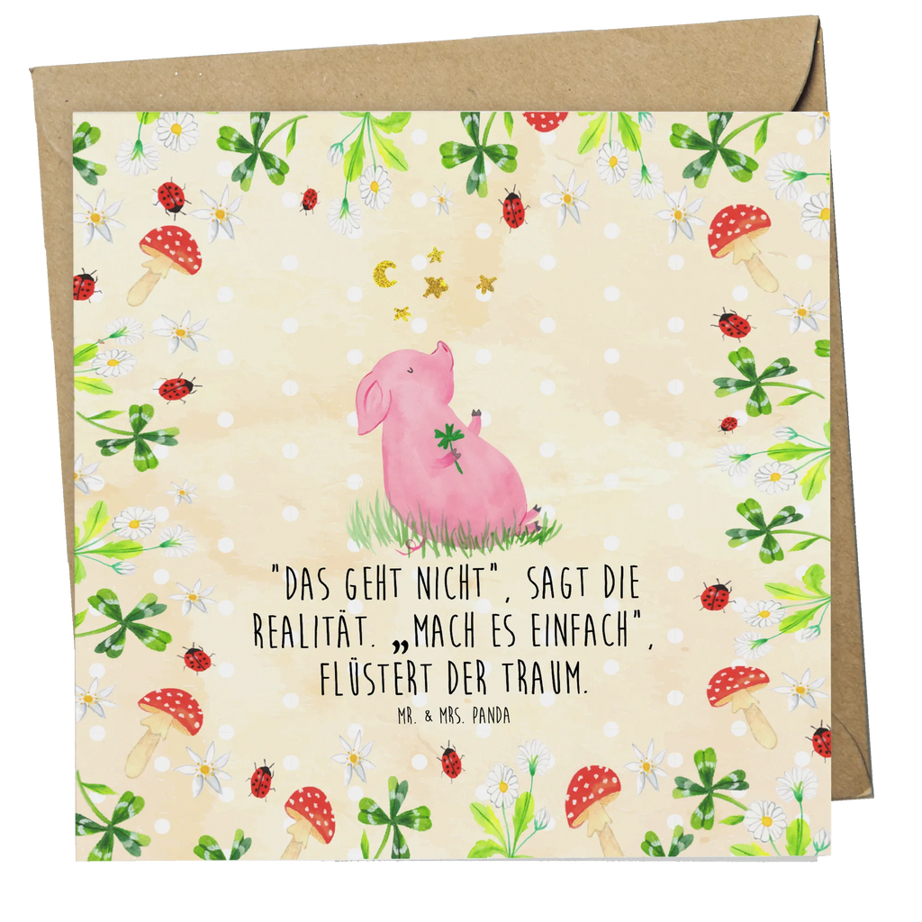 Deluxe Karte Schwein Glück Glückwunschkarte, Karte, Hochwertige Klappkarte, Grußkarte, Hochzeitskarte, Einladungskarte, Geburtstagskarte, Klappkarte, Hochwertige Grußkarte, Tiermotive, Gute Laune, lustige Sprüche, Tiere, Träume, Sterne, Glücksbringer, Sernchen, Schweinchen, Ziele, Glücksschwein. Glück, Schwein, Motivation