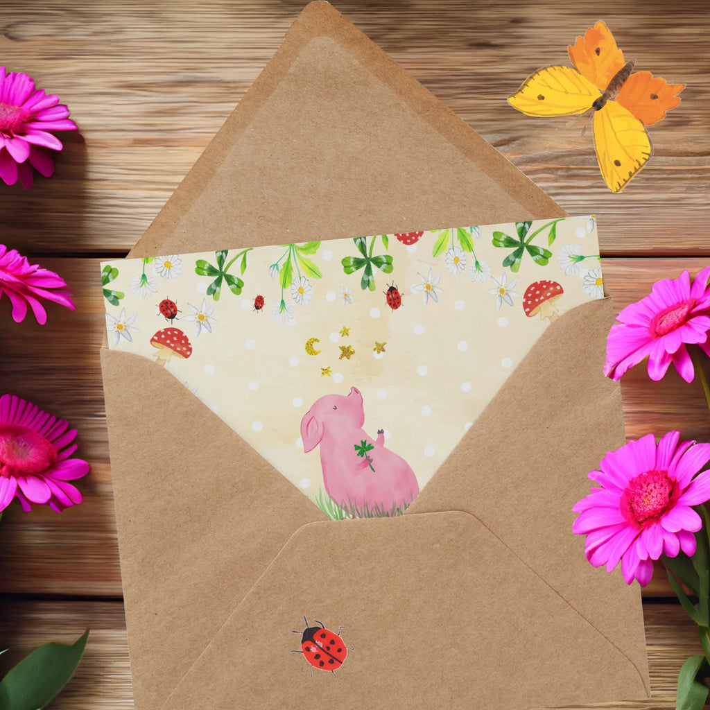 Deluxe Karte Schwein Glück Glückwunschkarte, Karte, Hochwertige Klappkarte, Grußkarte, Hochzeitskarte, Einladungskarte, Geburtstagskarte, Klappkarte, Hochwertige Grußkarte, Tiermotive, Gute Laune, lustige Sprüche, Tiere, Träume, Sterne, Glücksbringer, Sernchen, Schweinchen, Ziele, Glücksschwein. Glück, Schwein, Motivation