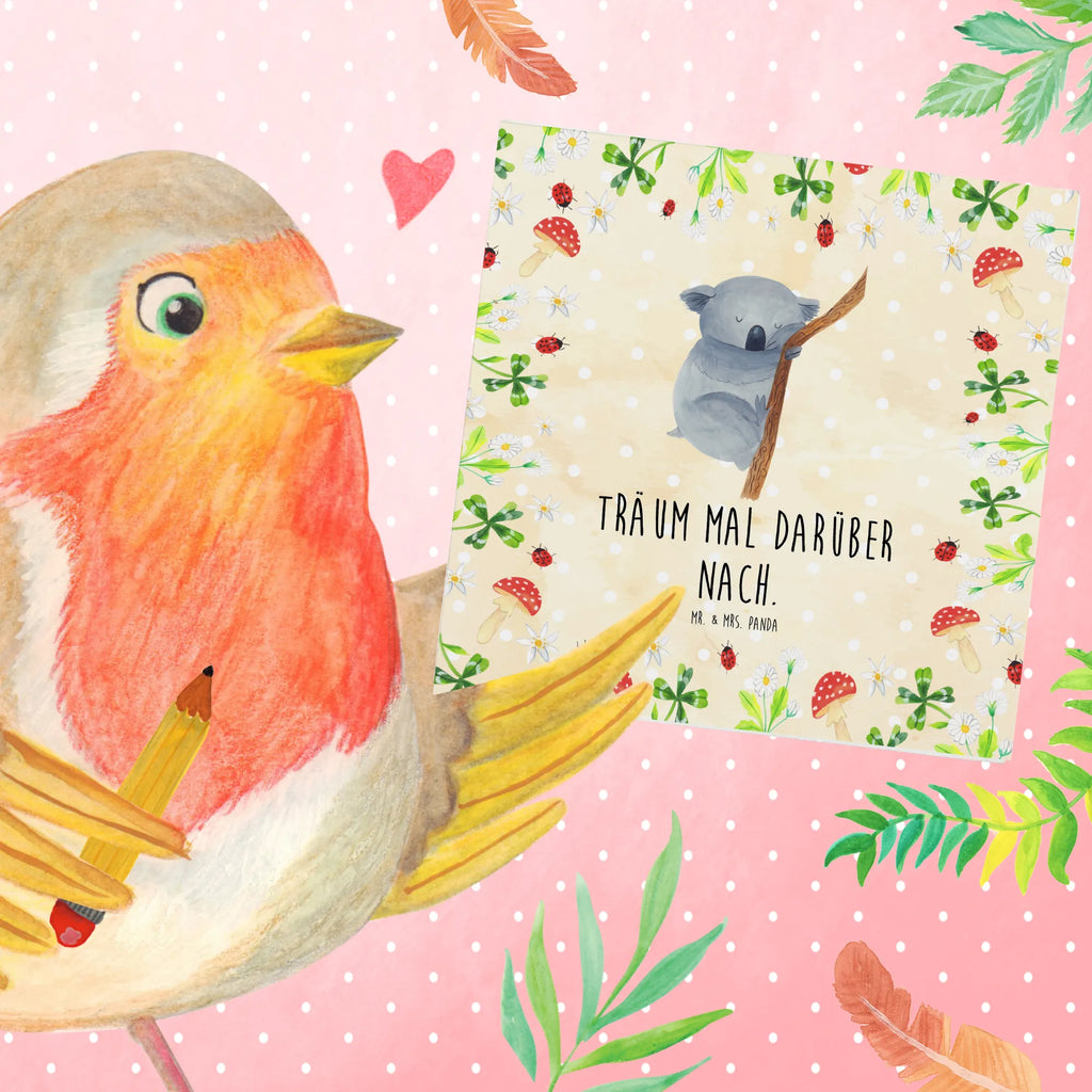 Deluxe Karte Koalabär Geburtstagskarte, Klappkarte, Grußkarte, Karte, Hochwertige Klappkarte, Einladungskarte, Glückwunschkarte, Hochzeitskarte, Hochwertige Grußkarte, Tiermotive, Gute Laune, lustige Sprüche, Tiere, träumen, Koala, Koalabär, Traum, schlafen, Schlafzimmer, Traumland, Bär