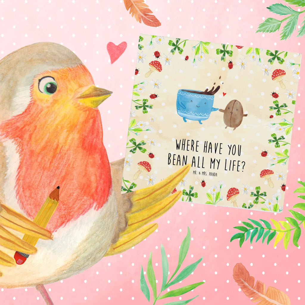 Deluxe Karte Kaffee Bohne Hochzeitskarte, Glückwunschkarte, Hochwertige Grußkarte, Karte, Hochwertige Klappkarte, Einladungskarte, Klappkarte, Grußkarte, Geburtstagskarte, Tiermotive, Gute Laune, lustige Sprüche, Tiere, Genuss, Glück, Kaffeebohne, Kaffee, Zufriedenheit