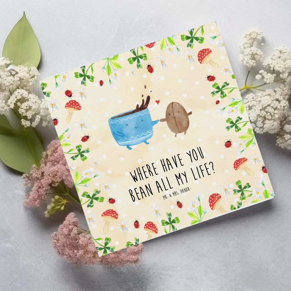 Deluxe Karte Kaffee Bohne Hochzeitskarte, Glückwunschkarte, Hochwertige Grußkarte, Karte, Hochwertige Klappkarte, Einladungskarte, Klappkarte, Grußkarte, Geburtstagskarte, Tiermotive, Gute Laune, lustige Sprüche, Tiere, Genuss, Glück, Kaffeebohne, Kaffee, Zufriedenheit