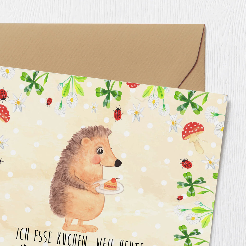 Deluxe Karte Igel Kuchenstück Hochzeitskarte, Karte, Grußkarte, Einladungskarte, Klappkarte, Hochwertige Grußkarte, Geburtstagskarte, Glückwunschkarte, Hochwertige Klappkarte, Tiermotive, Gute Laune, lustige Sprüche, Tiere, Geburtstagskuchen, Igel, Einladung Party, Essen Spruch, Kuchen, Kuchen backen, Backen Geschenk, Torte