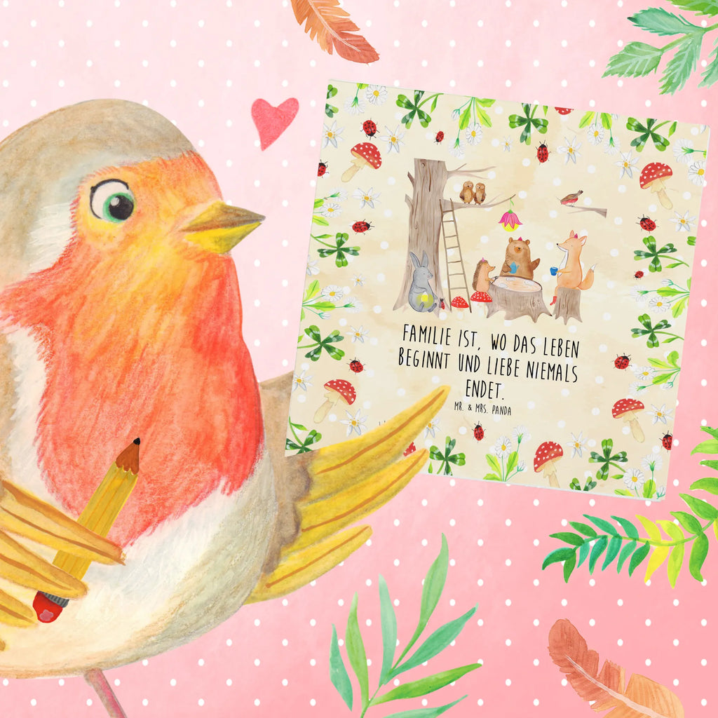 Deluxe Karte Waldtiere Picknick Klappkarte, Hochwertige Grußkarte, Hochwertige Klappkarte, Glückwunschkarte, Karte, Einladungskarte, Geburtstagskarte, Hochzeitskarte, Grußkarte, Tiermotive, Gute Laune, lustige Sprüche, Tiere, Eichhörnchen, Fuchs, Waldtiere, Wald, Maus, Hase, Igel, Picknick