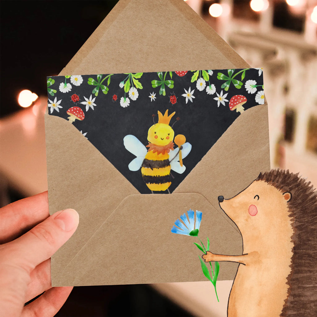 Deluxe Karte Biene König Klappkarte, Hochzeitskarte, Geburtstagskarte, Hochwertige Klappkarte, Grußkarte, Hochwertige Grußkarte, Karte, Glückwunschkarte, Einladungskarte, Biene, Wespe, Hummel