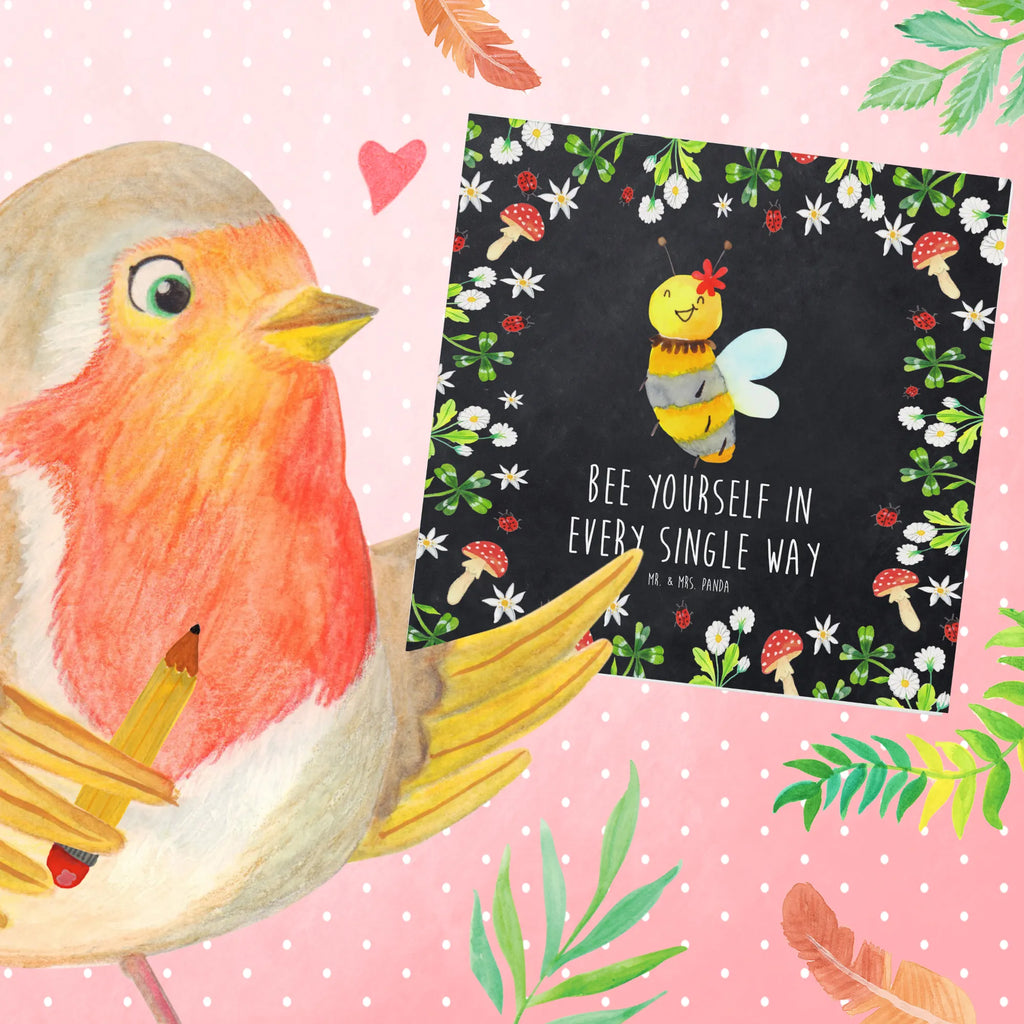 Deluxe Karte Biene Blume Glückwunschkarte, Einladungskarte, Karte, Grußkarte, Hochwertige Grußkarte, Hochwertige Klappkarte, Klappkarte, Geburtstagskarte, Hochzeitskarte, Biene, Wespe, Hummel