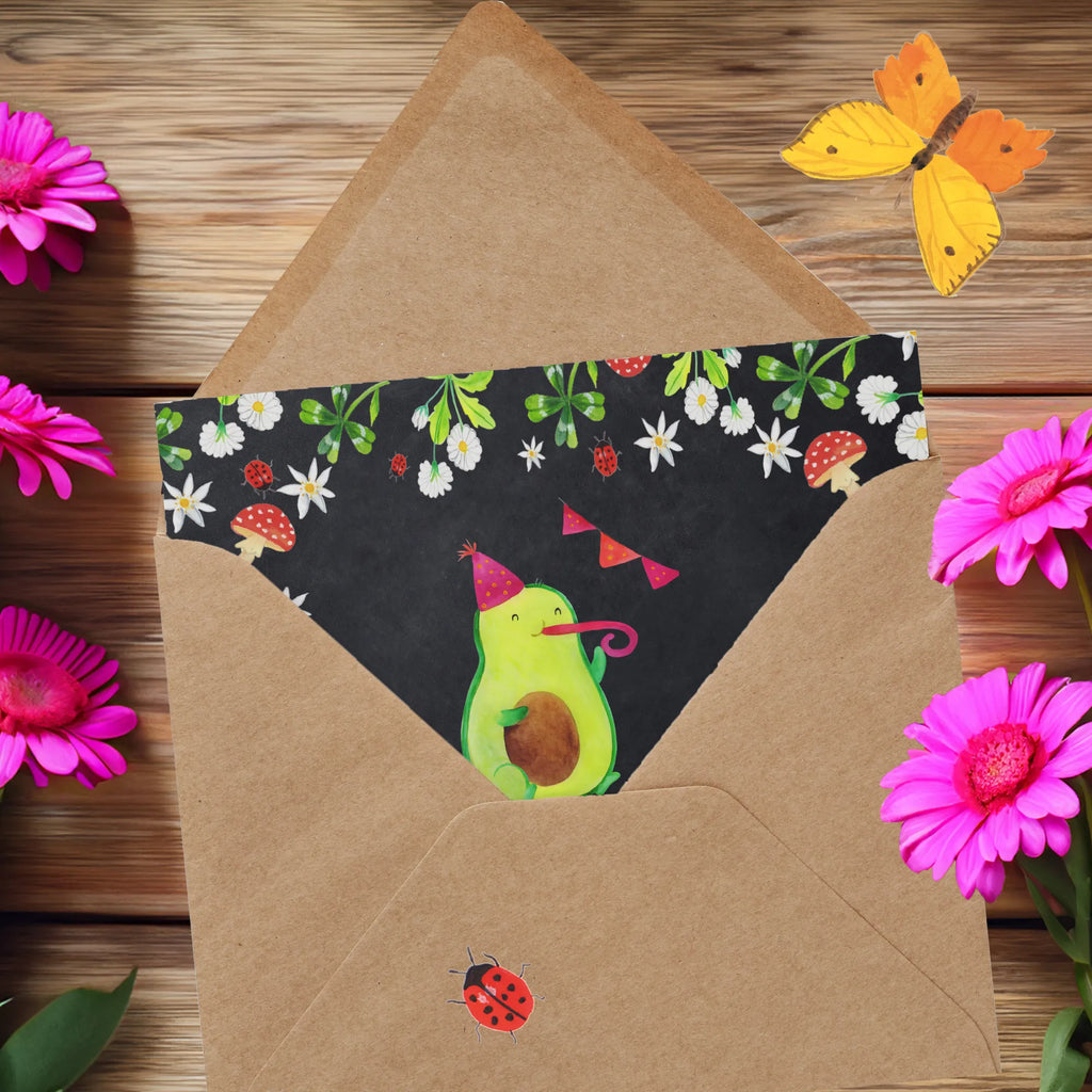 Deluxe Karte Avocado Party Zeit Hochzeitskarte, Klappkarte, Geburtstagskarte, Hochwertige Klappkarte, Karte, Hochwertige Grußkarte, Grußkarte, Glückwunschkarte, Einladungskarte, Avocado, Veggie, Vegan, Gesund