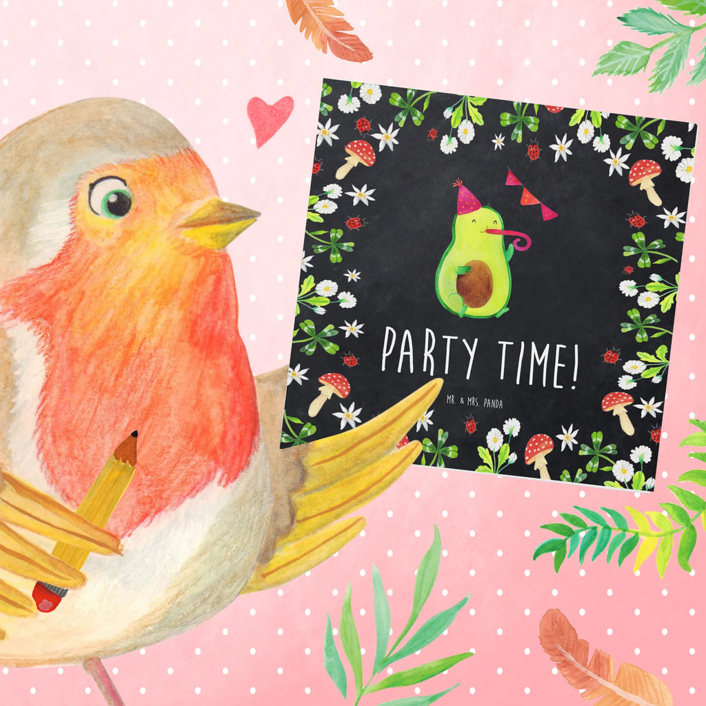 Deluxe Karte Avocado Party Zeit Hochzeitskarte, Klappkarte, Geburtstagskarte, Hochwertige Klappkarte, Karte, Hochwertige Grußkarte, Grußkarte, Glückwunschkarte, Einladungskarte, Avocado, Veggie, Vegan, Gesund