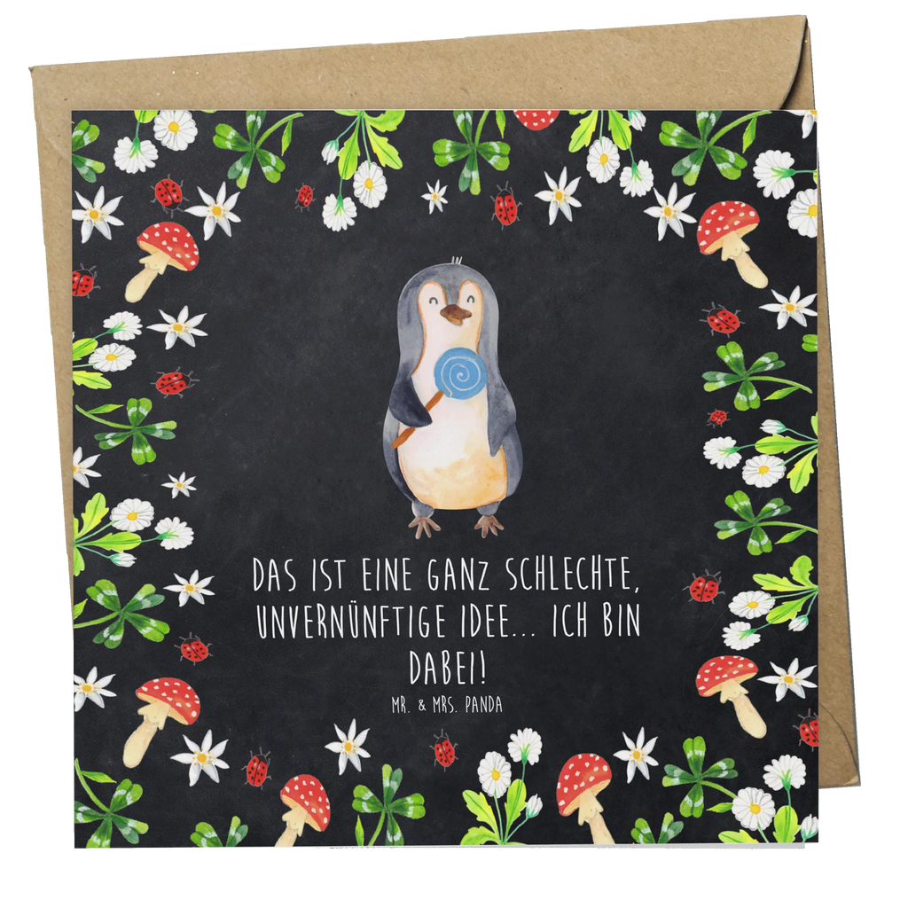 Deluxe Karte Pinguin Lolli Karte, Klappkarte, Hochzeitskarte, Hochwertige Grußkarte, Grußkarte, Geburtstagskarte, Glückwunschkarte, Einladungskarte, Hochwertige Klappkarte, Pinguin, Lolli, Spruch, Ganove, Pinguine, Rebell, Gauner, Blödsinn, Süßigkeiten, Rabauke