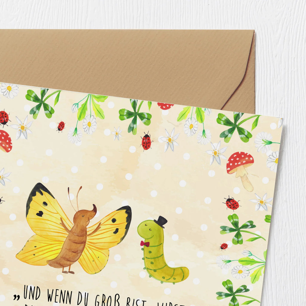 Deluxe Karte Raupe Schmetterling Grußkarte, Hochzeitskarte, Karte, Glückwunschkarte, Klappkarte, Geburtstagskarte, Einladungskarte, Hochwertige Grußkarte, Hochwertige Klappkarte, Tiermotive, Gute Laune, lustige Sprüche, Tiere, Schmetterling, Hut, Entwicklung, Schönheit, Kokon, Zitronenfalter, Hütchen, Erwachsen werden, Aufwachsen, Raupe
