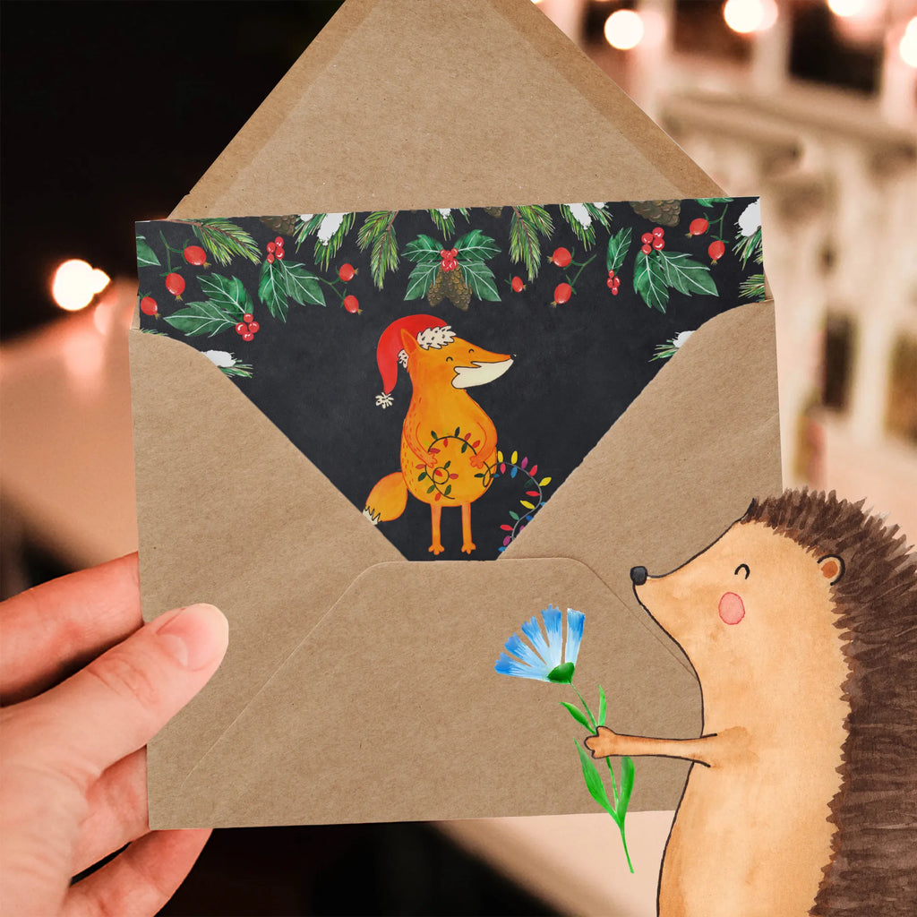 Deluxe Karte Fuchs Weihnachten Klappkarte, Karte, Einladungskarte, Hochzeitskarte, Hochwertige Grußkarte, Hochwertige Klappkarte, Geburtstagskarte, Grußkarte, Glückwunschkarte, Winter, Weihnachten, Weihnachtsdeko, Nikolaus, Advent, Heiligabend, Wintermotiv, Spruch schön, Weihnachtsmann, Weihnachtszeit, Füchse, Fuchs, Geschenk Weihnachten