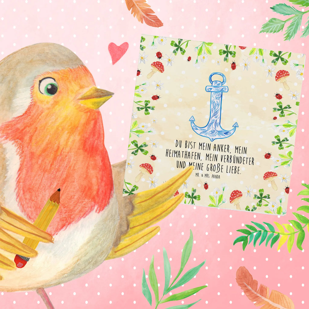 Deluxe Karte Anker Blau Karte, Grußkarte, Geburtstagskarte, Einladungskarte, Glückwunschkarte, Hochwertige Grußkarte, Klappkarte, Hochzeitskarte, Hochwertige Klappkarte, Tiermotive, Gute Laune, lustige Sprüche, Tiere