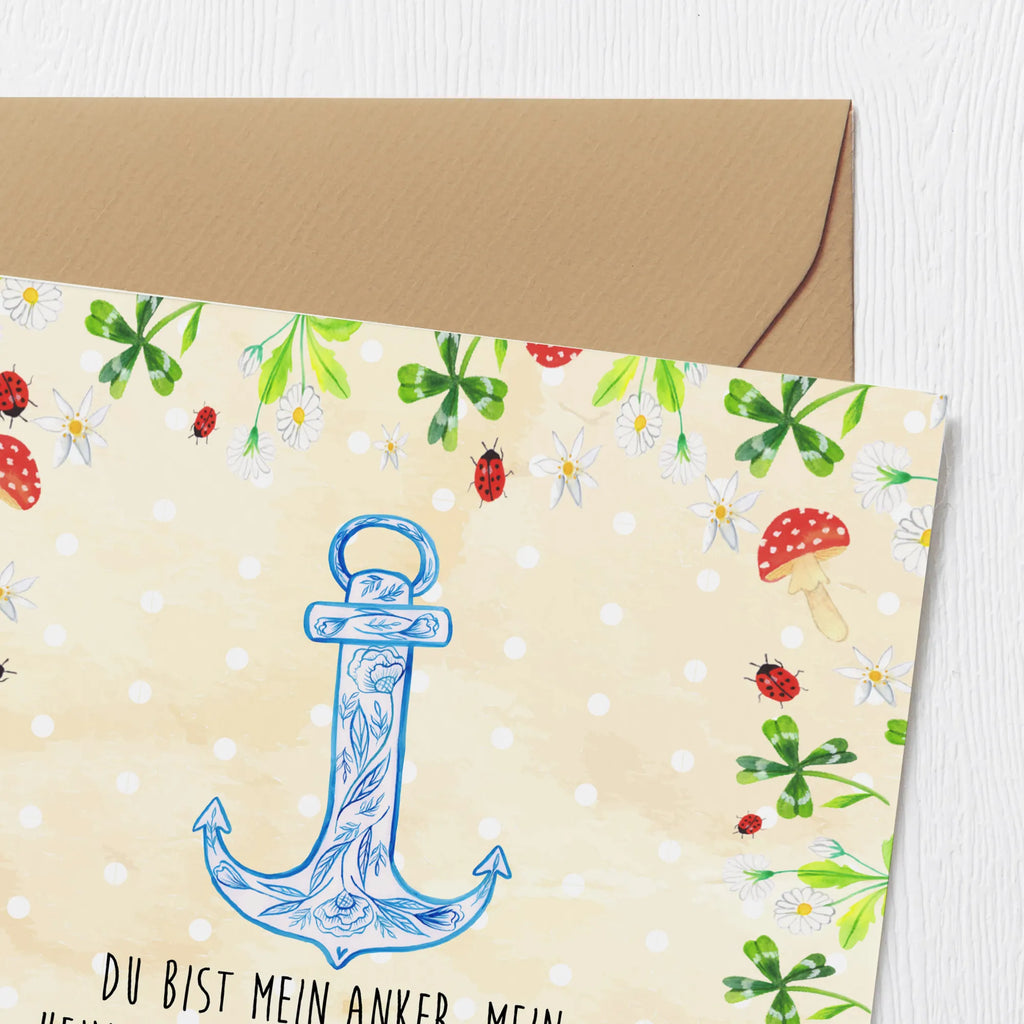 Deluxe Karte Anker Blau Karte, Grußkarte, Geburtstagskarte, Einladungskarte, Glückwunschkarte, Hochwertige Grußkarte, Klappkarte, Hochzeitskarte, Hochwertige Klappkarte, Tiermotive, Gute Laune, lustige Sprüche, Tiere