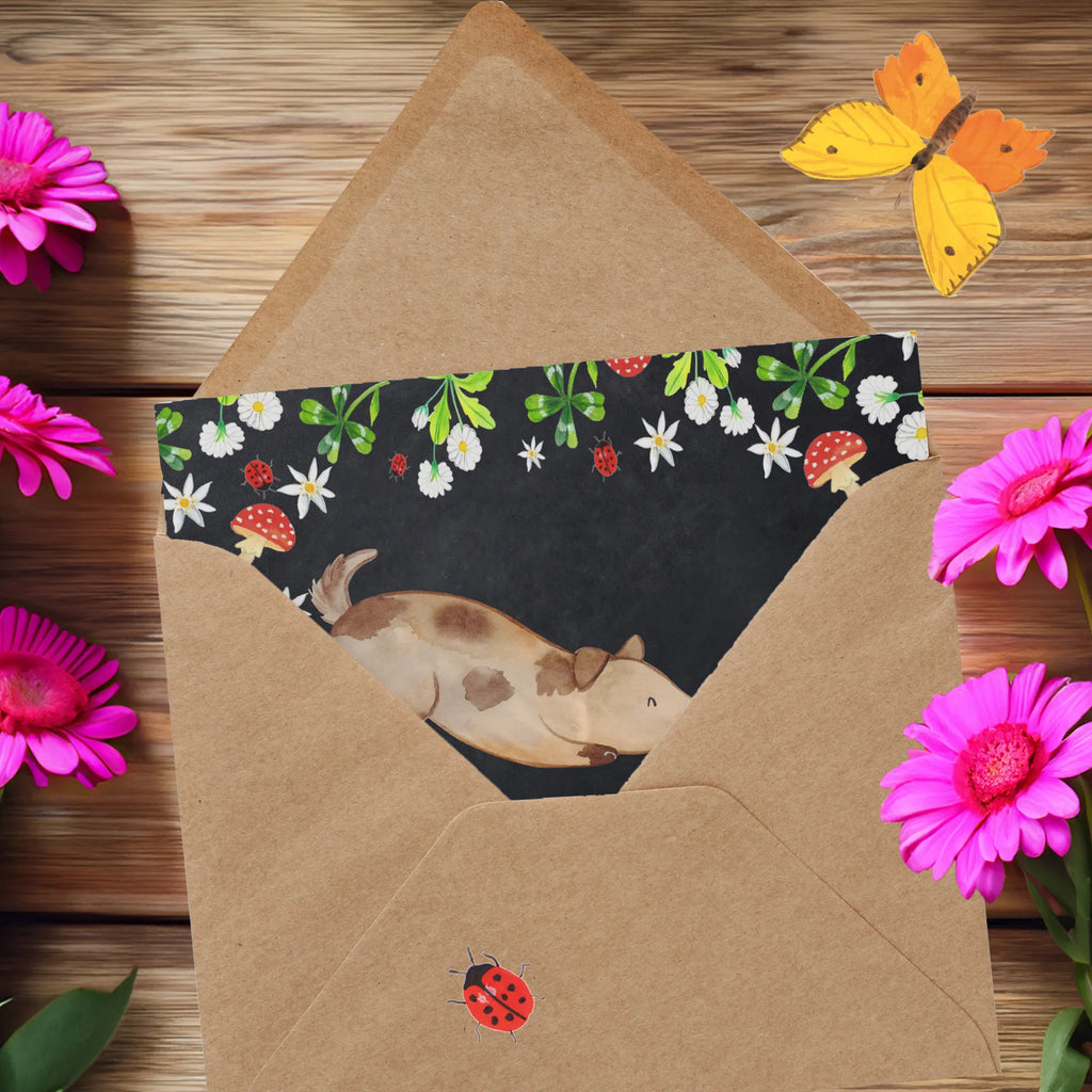 Deluxe Karte Hund Marienkäfer Hochzeitskarte, Hochwertige Klappkarte, Hochwertige Grußkarte, Klappkarte, Einladungskarte, Karte, Geburtstagskarte, Glückwunschkarte, Grußkarte, Hund, Hundemotiv, Haustier, Hunderasse, Tierliebhaber, Hundebesitzer, Sprüche, Marienkäfer, Mischlinghund, Hundespruch, Hunde, Mischling