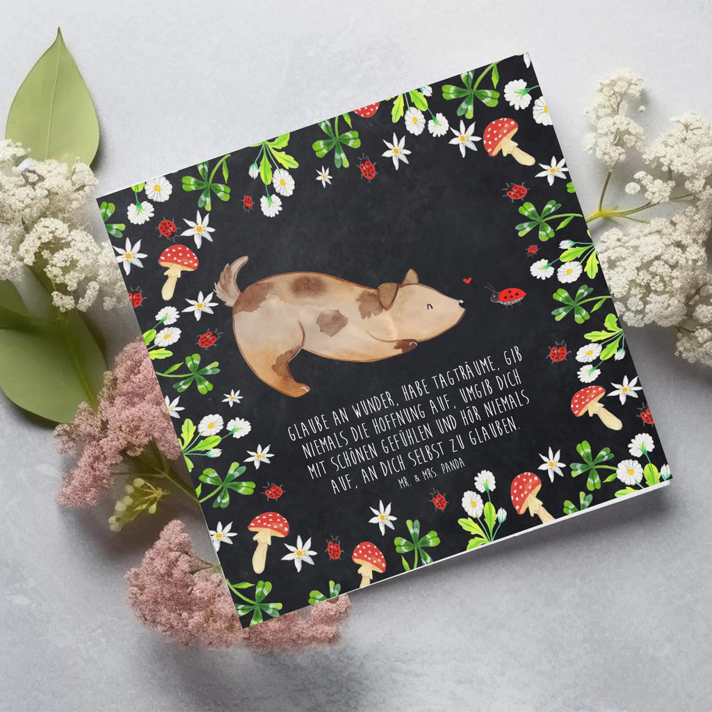 Deluxe Karte Hund Marienkäfer Hochzeitskarte, Hochwertige Klappkarte, Hochwertige Grußkarte, Klappkarte, Einladungskarte, Karte, Geburtstagskarte, Glückwunschkarte, Grußkarte, Hund, Hundemotiv, Haustier, Hunderasse, Tierliebhaber, Hundebesitzer, Sprüche, Marienkäfer, Mischlinghund, Hundespruch, Hunde, Mischling