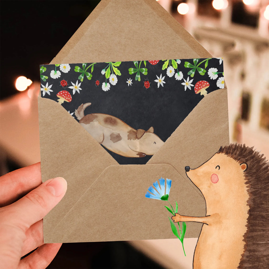 Deluxe Karte Hund Marienkäfer Hochzeitskarte, Hochwertige Klappkarte, Hochwertige Grußkarte, Klappkarte, Einladungskarte, Karte, Geburtstagskarte, Glückwunschkarte, Grußkarte, Hund, Hundemotiv, Haustier, Hunderasse, Tierliebhaber, Hundebesitzer, Sprüche, Marienkäfer, Mischlinghund, Hundespruch, Hunde, Mischling