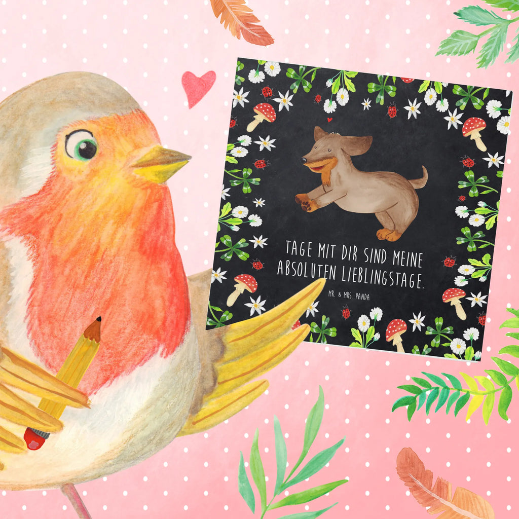 Deluxe Karte Hund Dackel Karte, Hochwertige Klappkarte, Klappkarte, Glückwunschkarte, Hochwertige Grußkarte, Geburtstagskarte, Hochzeitskarte, Grußkarte, Einladungskarte, Hund, Hundemotiv, Haustier, Hunderasse, Tierliebhaber, Hundebesitzer, Sprüche, Dackel, Dachshund, happy dog, Hunde