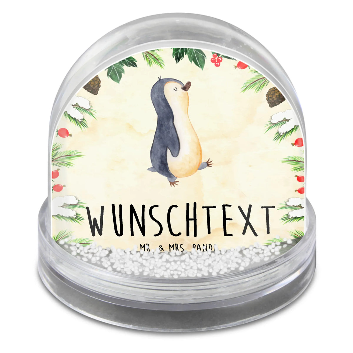 Personalized Snow Globe Penguin march North Pole, Penguins, penguins, early riser, late riser