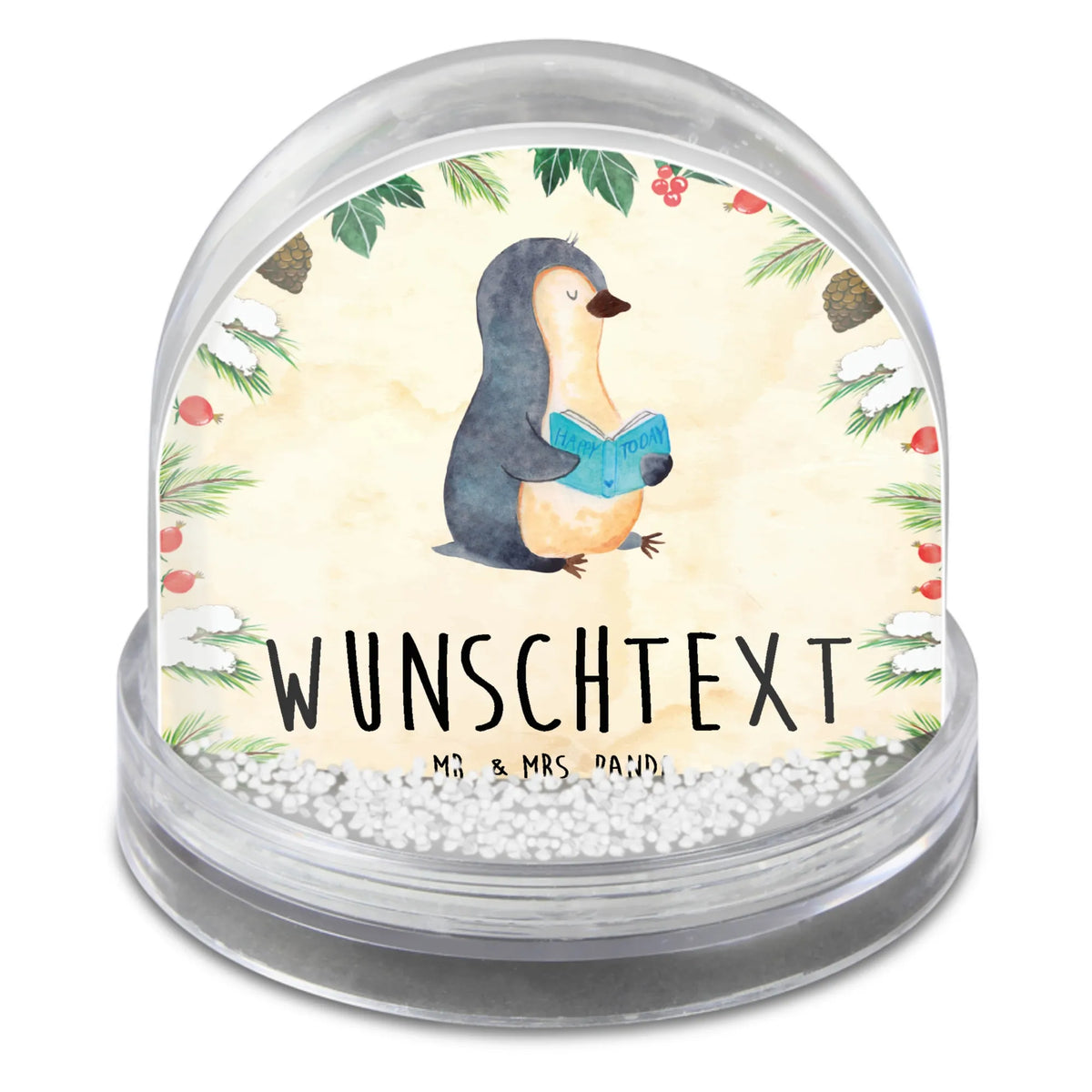 Personalized Snow Globe Penguin A book North Pole, Penguins, leisure, vacation, holidays, book, reading, doing nothing, bookworm, penguins, lazing around