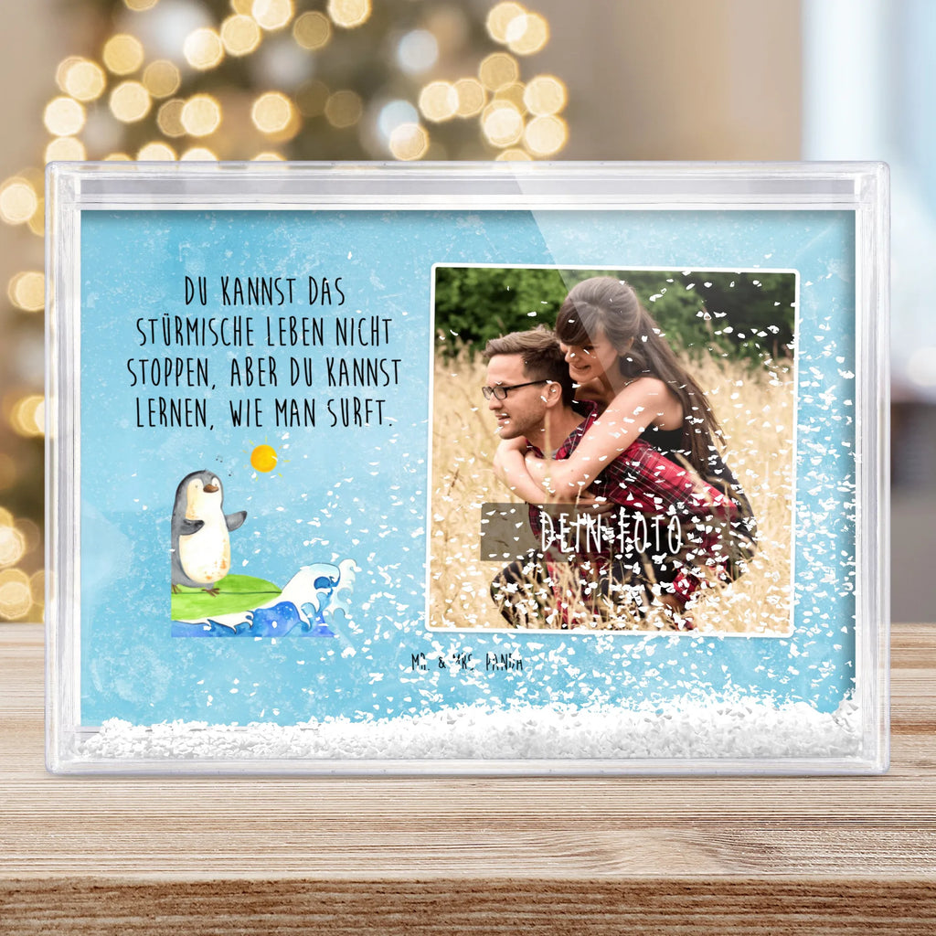 Shake Frame with Photo Penguin surfer Bilderrahmen mit Foto, Fotogeschenke, Fotogeschenk, Orginalles Fotogeschenk, Rahmen mit Foto, Schüttelrahmen mit Foto, Pinguin, surfen, Urlaub, Portugal, Wellen reiten, Hawaii, Wellen, Surfer, Pinguine