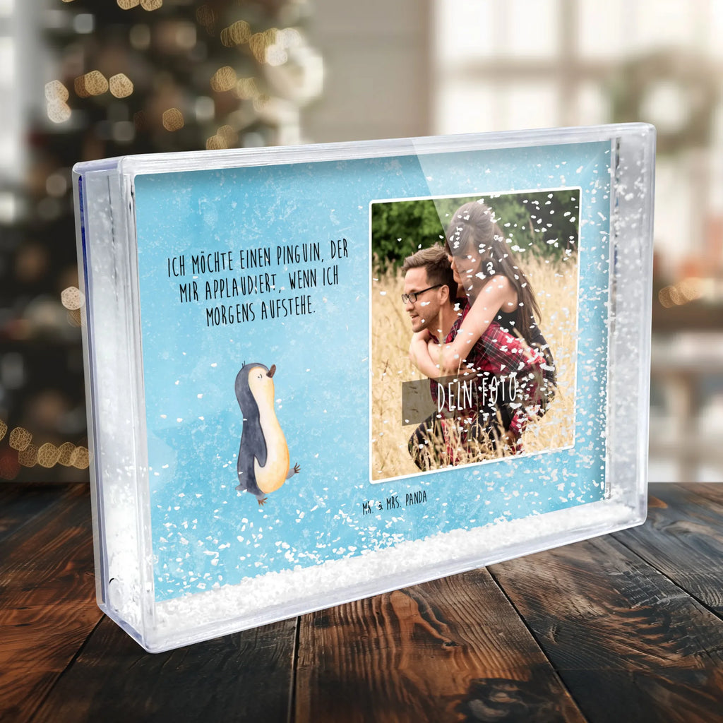 Schüttelrahmen mit Foto Pinguin marschieren Schüttelrahmen mit Foto, Fotogeschenk, Fotogeschenke, Orginalles Fotogeschenk, Rahmen mit Foto, Bilderrahmen mit Foto, Pinguin, Bruder, Schwester, Familie, Langschläfer, Pinguine, Frühaufsteher